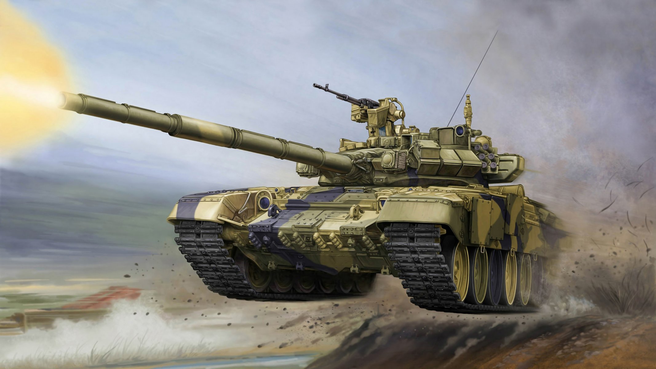 art tank t-90 russia main battle overcome obstacles jump shot gauge gun 125 mm polygon doctrine russia .