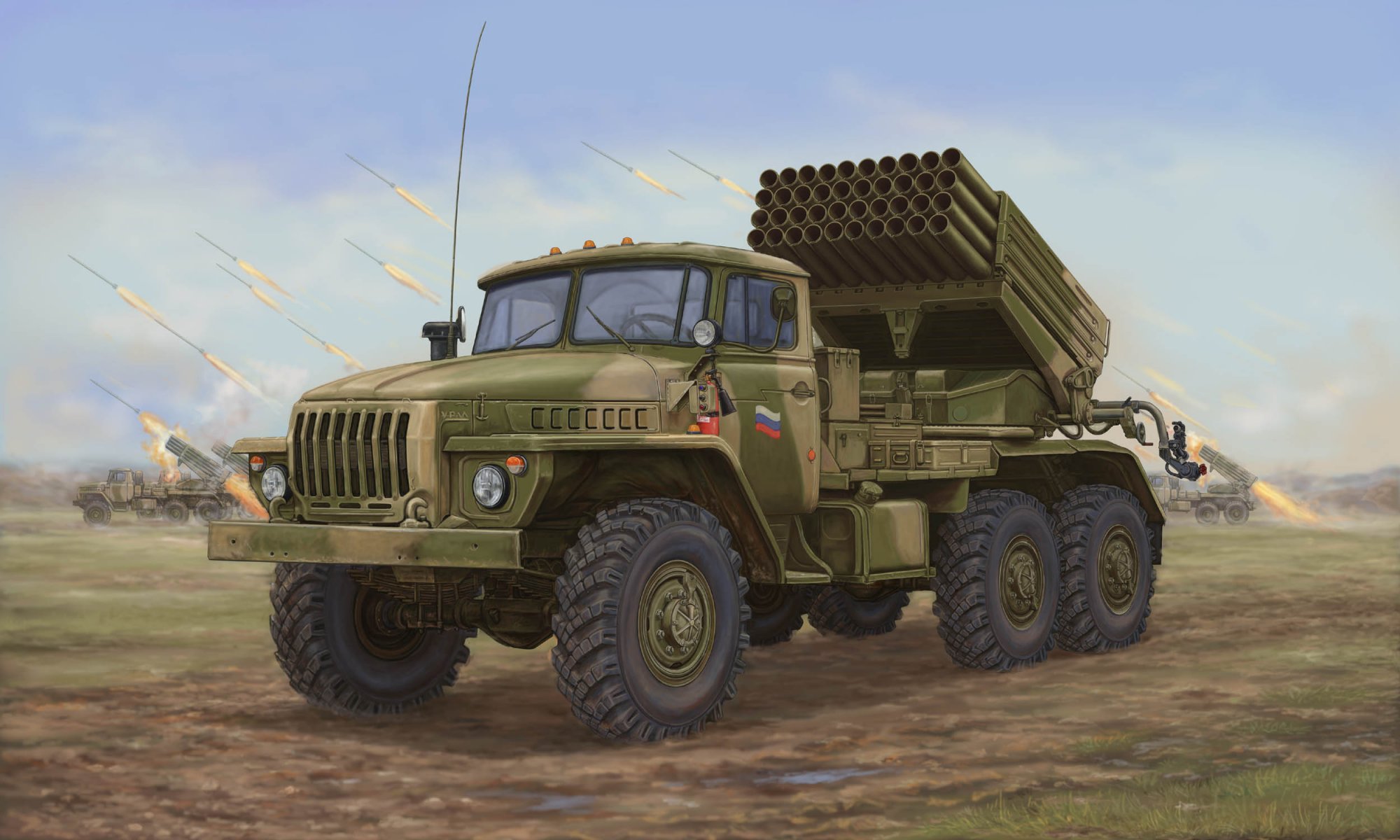 art bm-21 mrl 9k51 castle soviet reactive system volley fire gauge 122 mm. to database cargo car ural is losses open covert live force different conditions battle situation russia vincent wai.