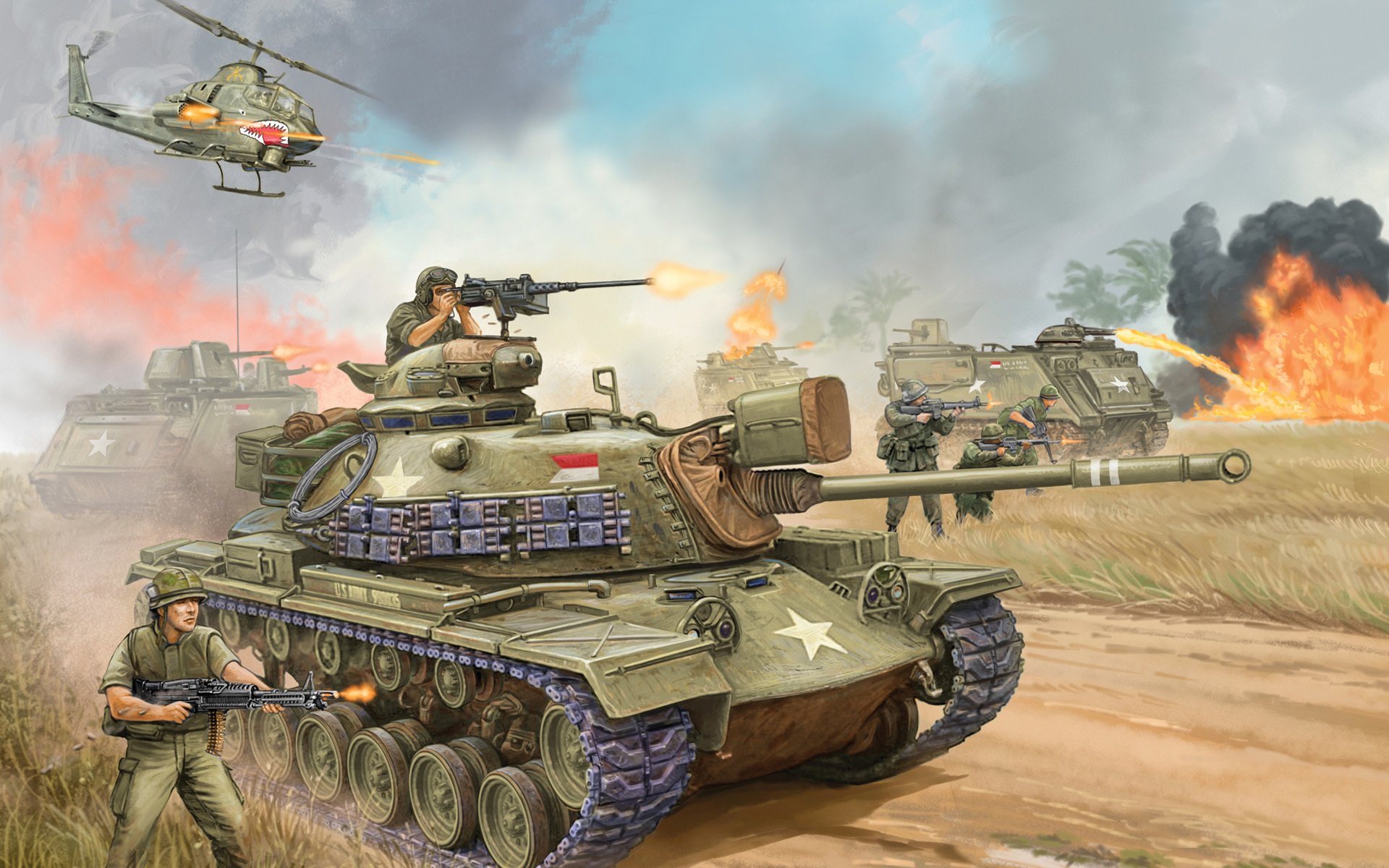 art tank m48a3 patton medium united states 1950 x gauge and mark gun 90mm m41 battle vietnamese war tropic lightning flames of war the vietnam war miniatures game.