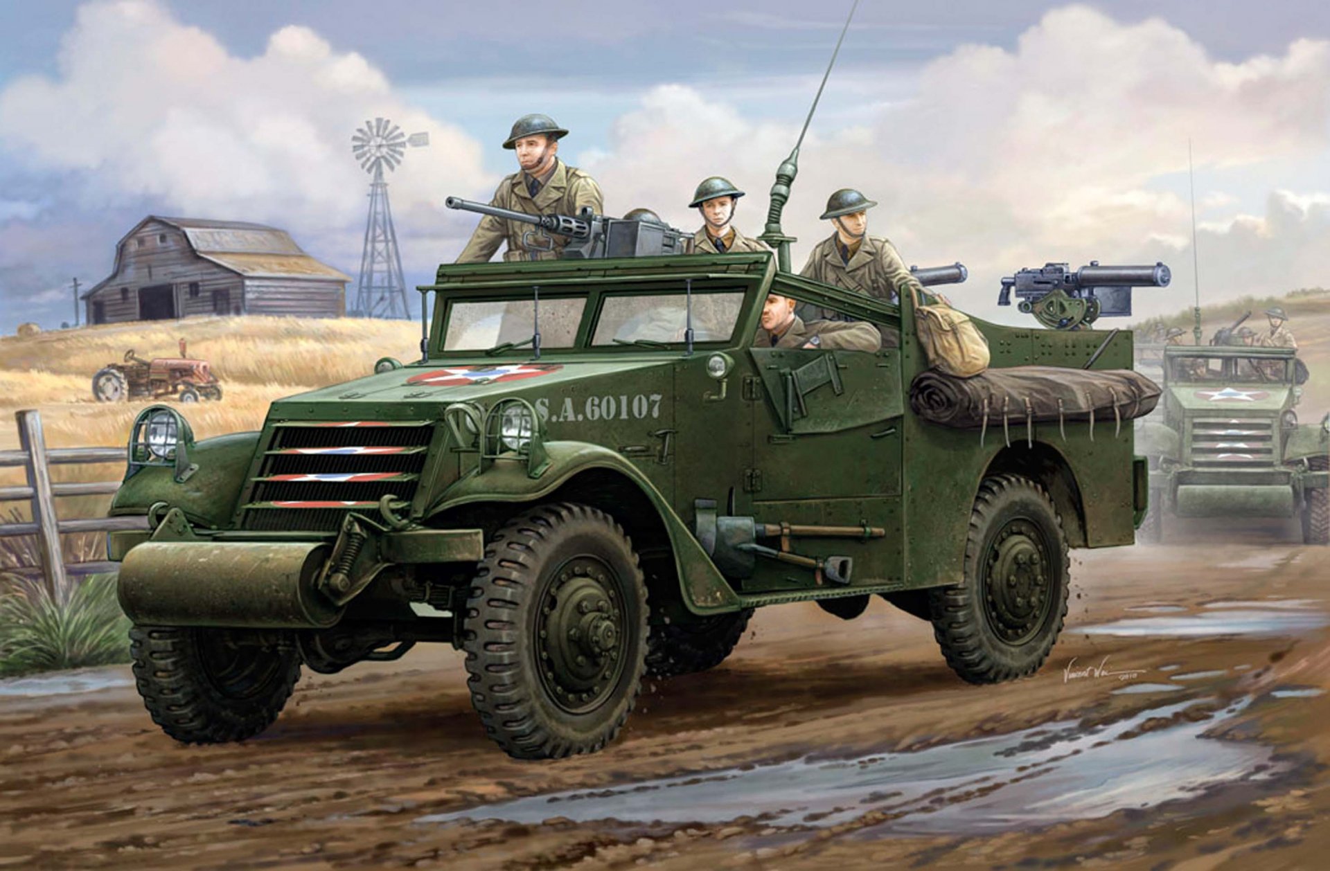 art u.s. m3a1 scout car united states period ww2 was used to as patrol machinery light armored personnel carriers team staff artillery tracker front heavy machine machine gun systems browning m2 gauge