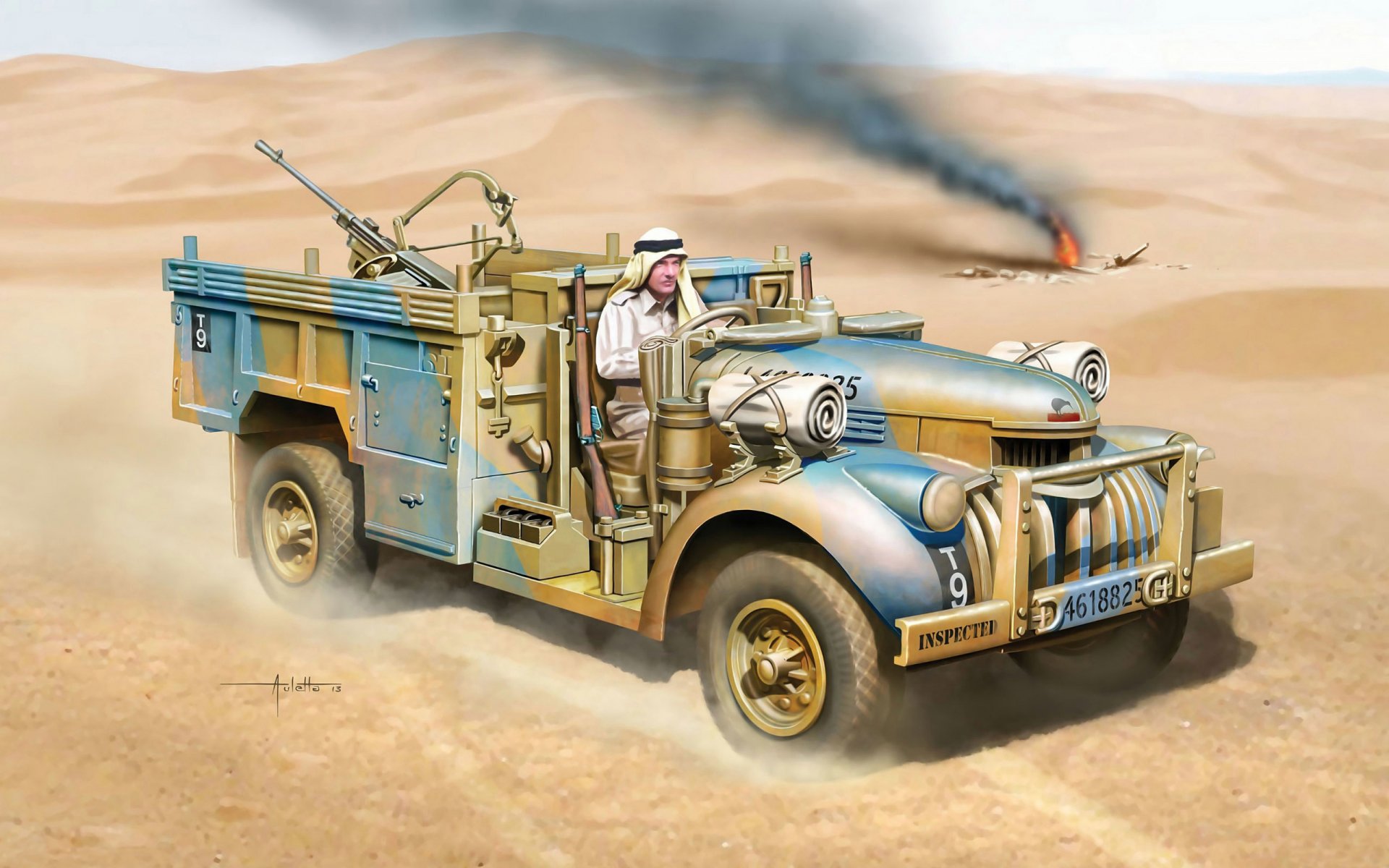 art long range desert group patrol car patrol uk special forces sas commander's car desert raider north african campaign the company to north africa formed beginning ww2.