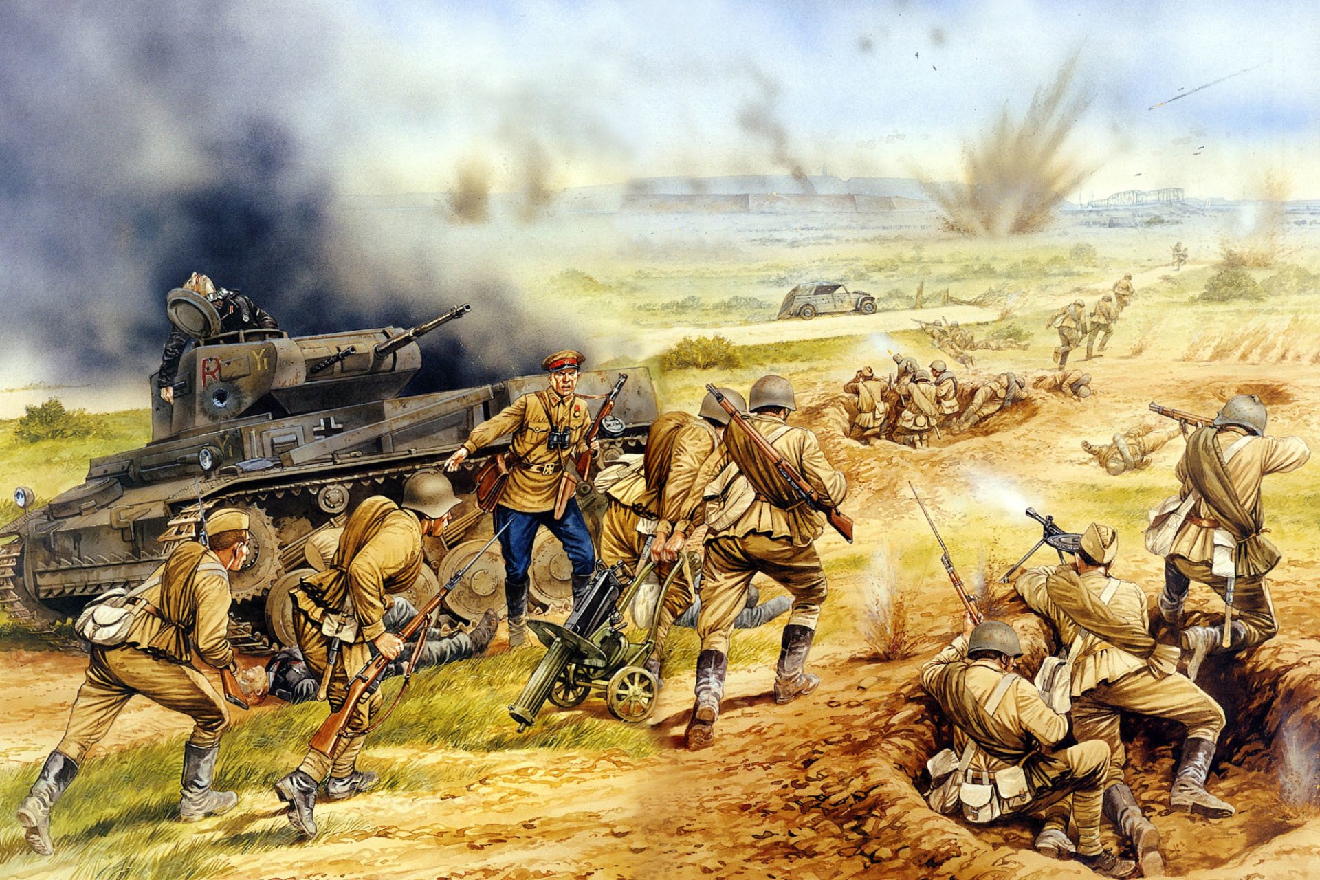 art men the operation barbarossa 8 -ch soviet the army tries break through tank body german may 1941 georgia bob ww2.