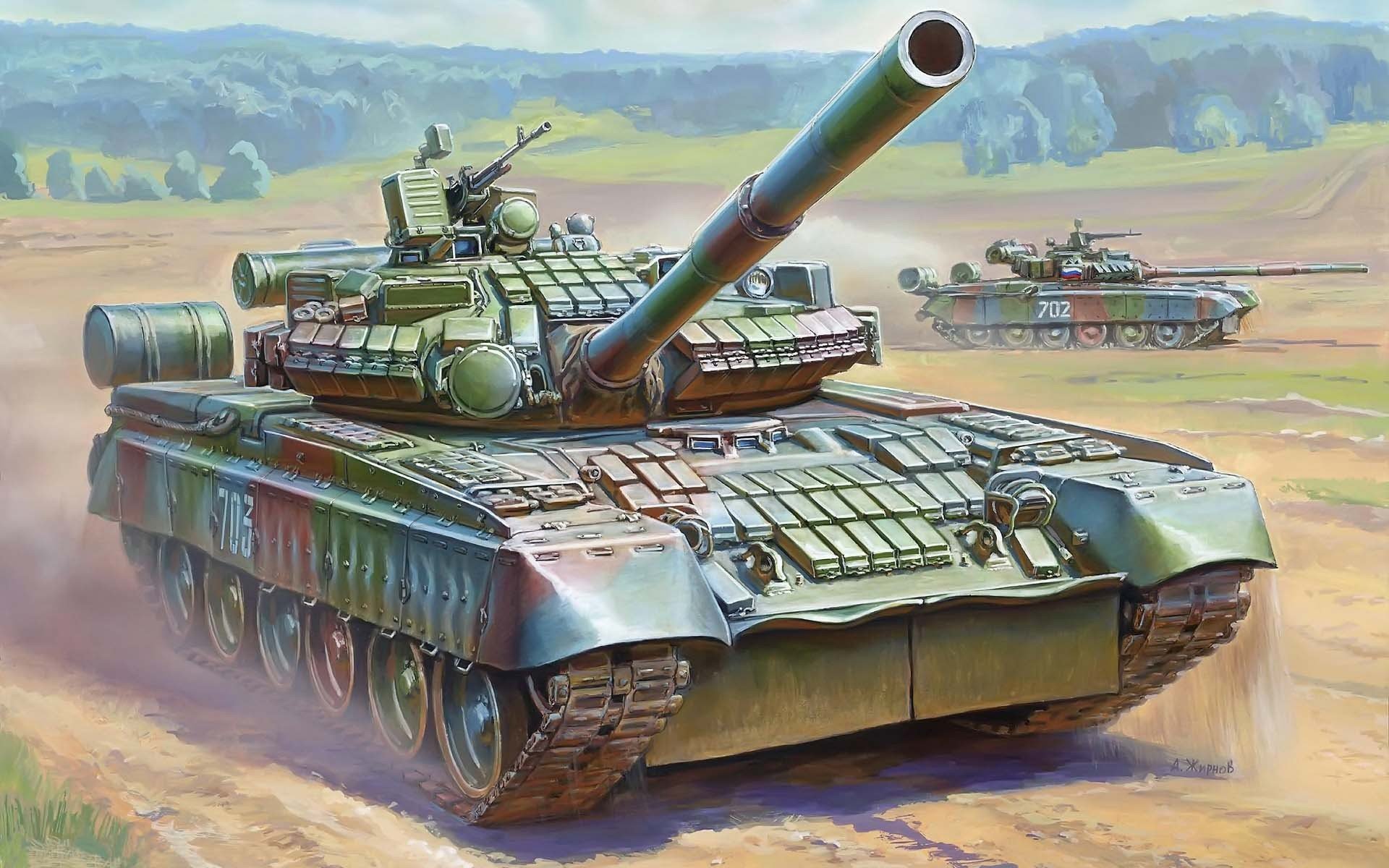 russia main battle tank t- 80bv gun 125 mm launcher installation 2a46m - 1 is dynamic protection contact 1 and 5.