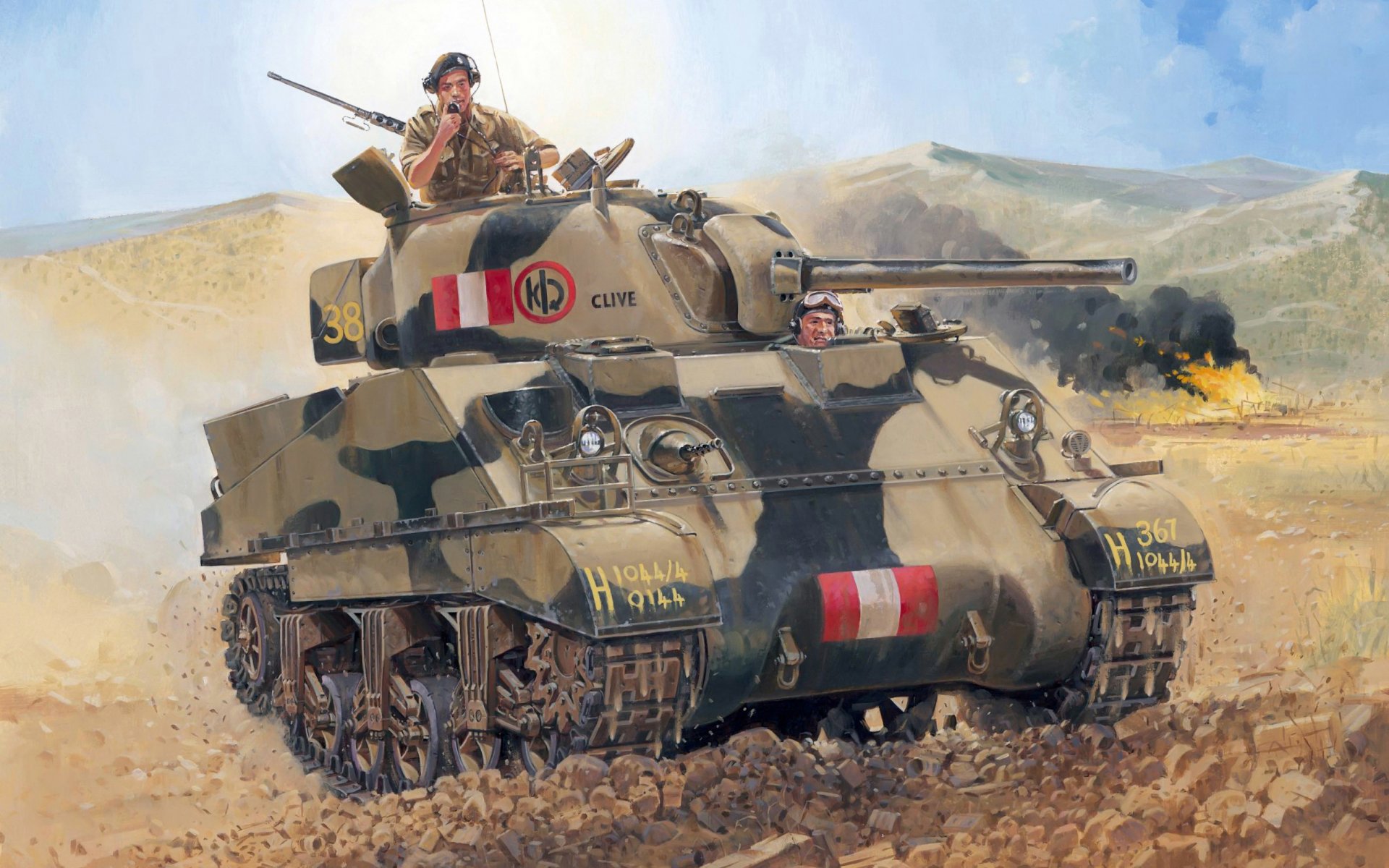art tank main american medium sherman british mk-3 uk to service great britain battle world ww2.
