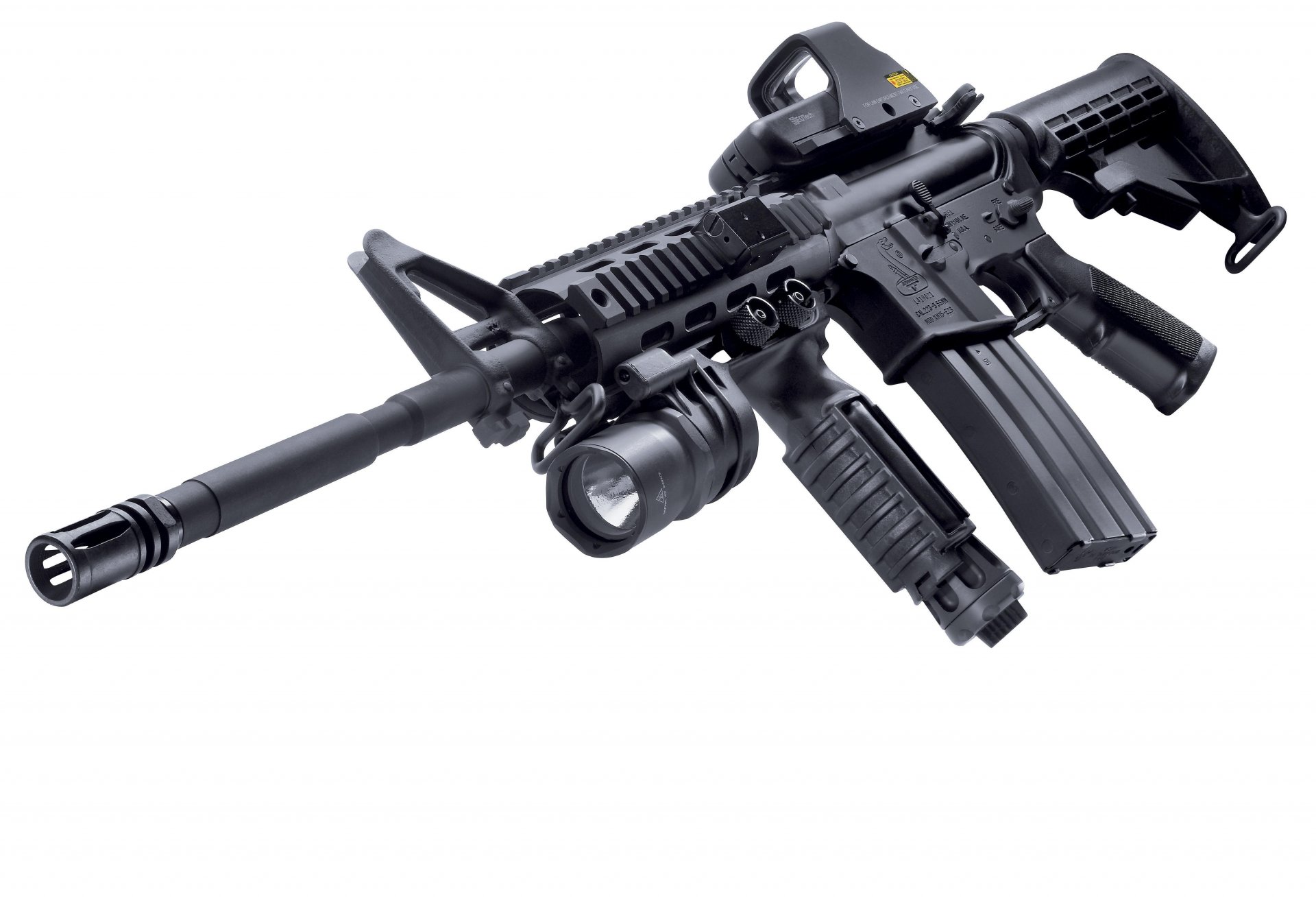 m4a1 usa united states assault rifle weapon machine kit tactical flashlight tactical stick wallpaper