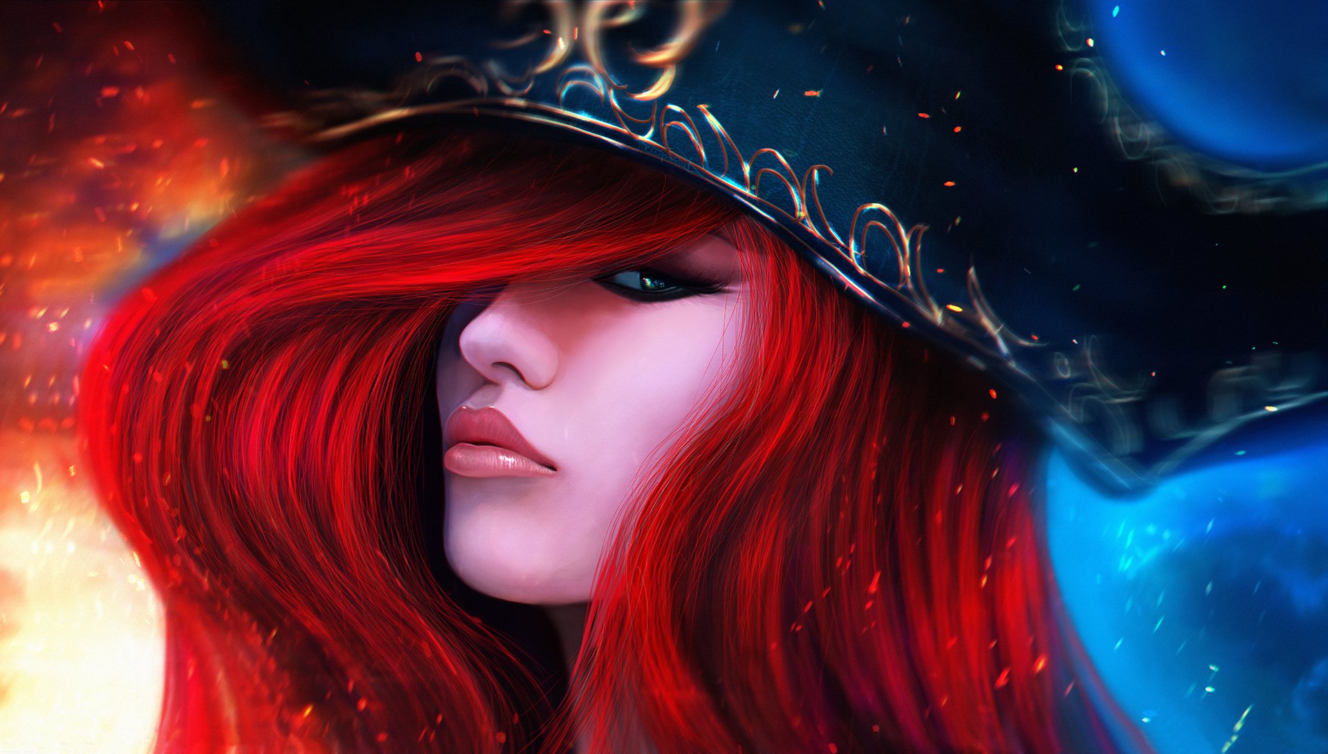 miss fortune lol girl hat red bounty hunter league of legends