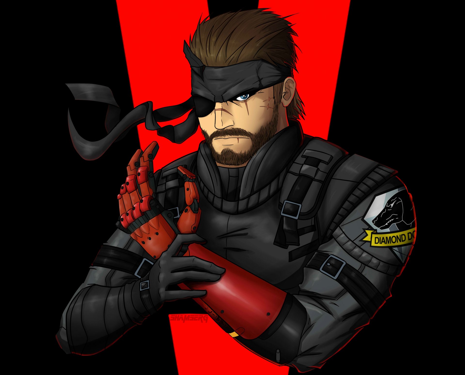 metal gear solid mgs konami metal gear solid v: the phantom pain the phantom pain prosthesis bandana big boss naked snake punished snake venom snake snake hideo kojima kojima productions mercenary men