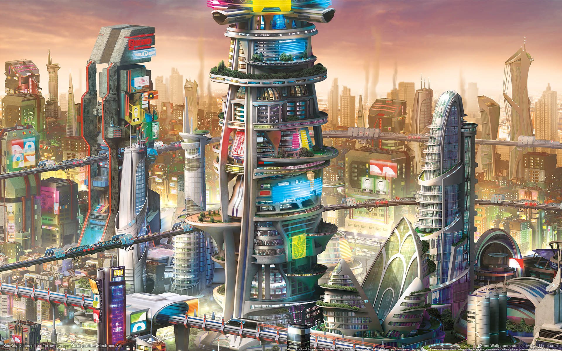 simcity: cities of tomorrow game wallpapers simulators town buildings future