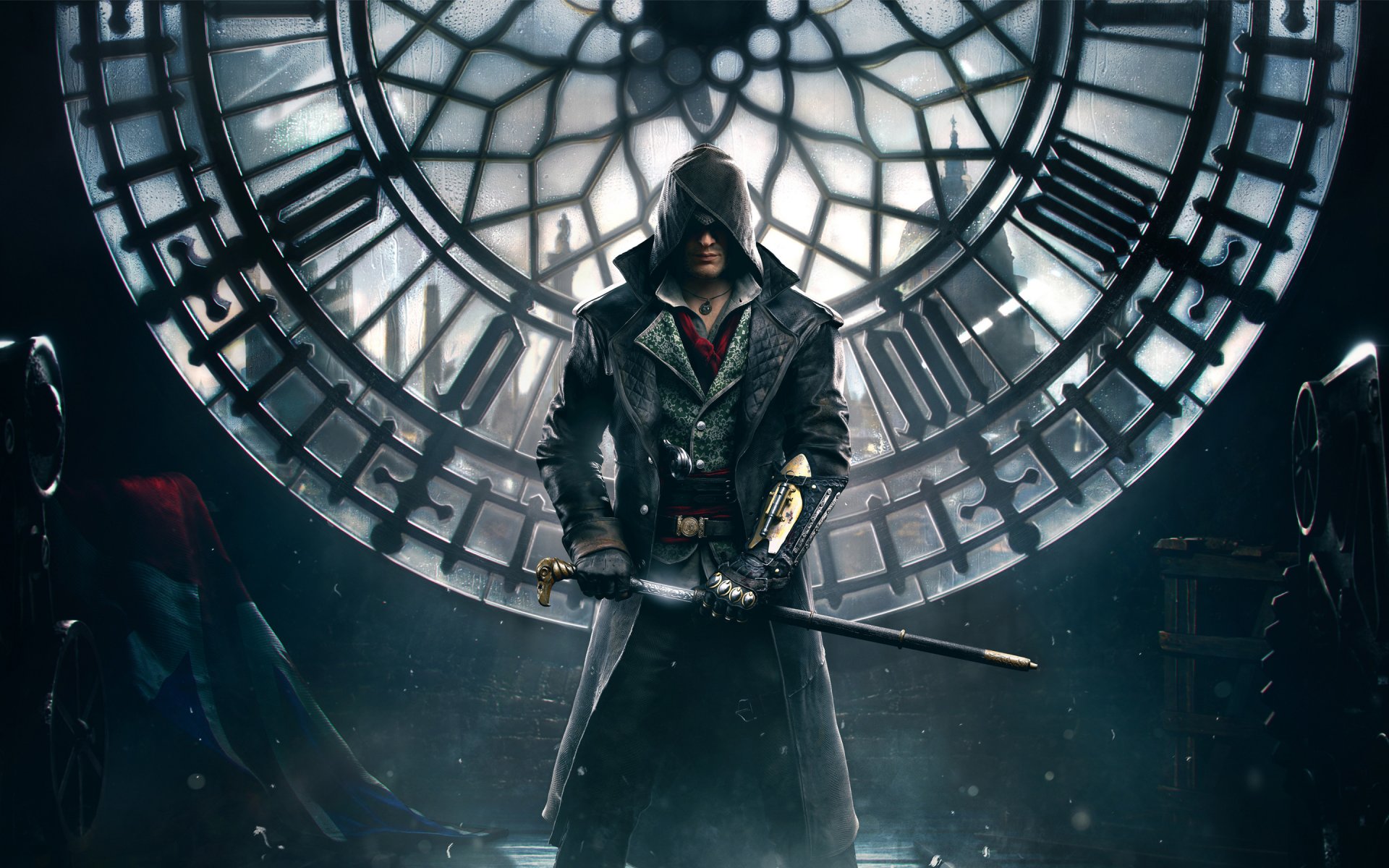 assassin's creed: syndicate assassin's creed syndicate london jacob fry jacob frye adult killer cane weapon blade coat hood tower watches