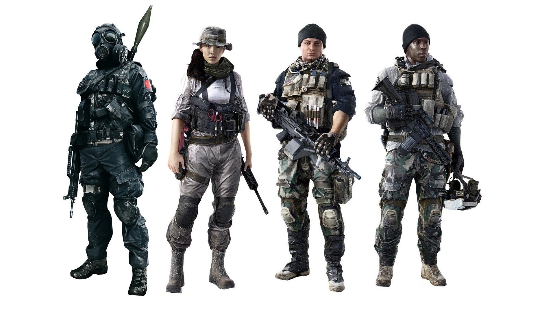 battlefield 4 tombstone squad battlefield gun weapon heavy gun rifle gas mask soldier girl man pistol chemical light bulletprof vest medical paramedical rocket hand granade granade charge flag usa chi
