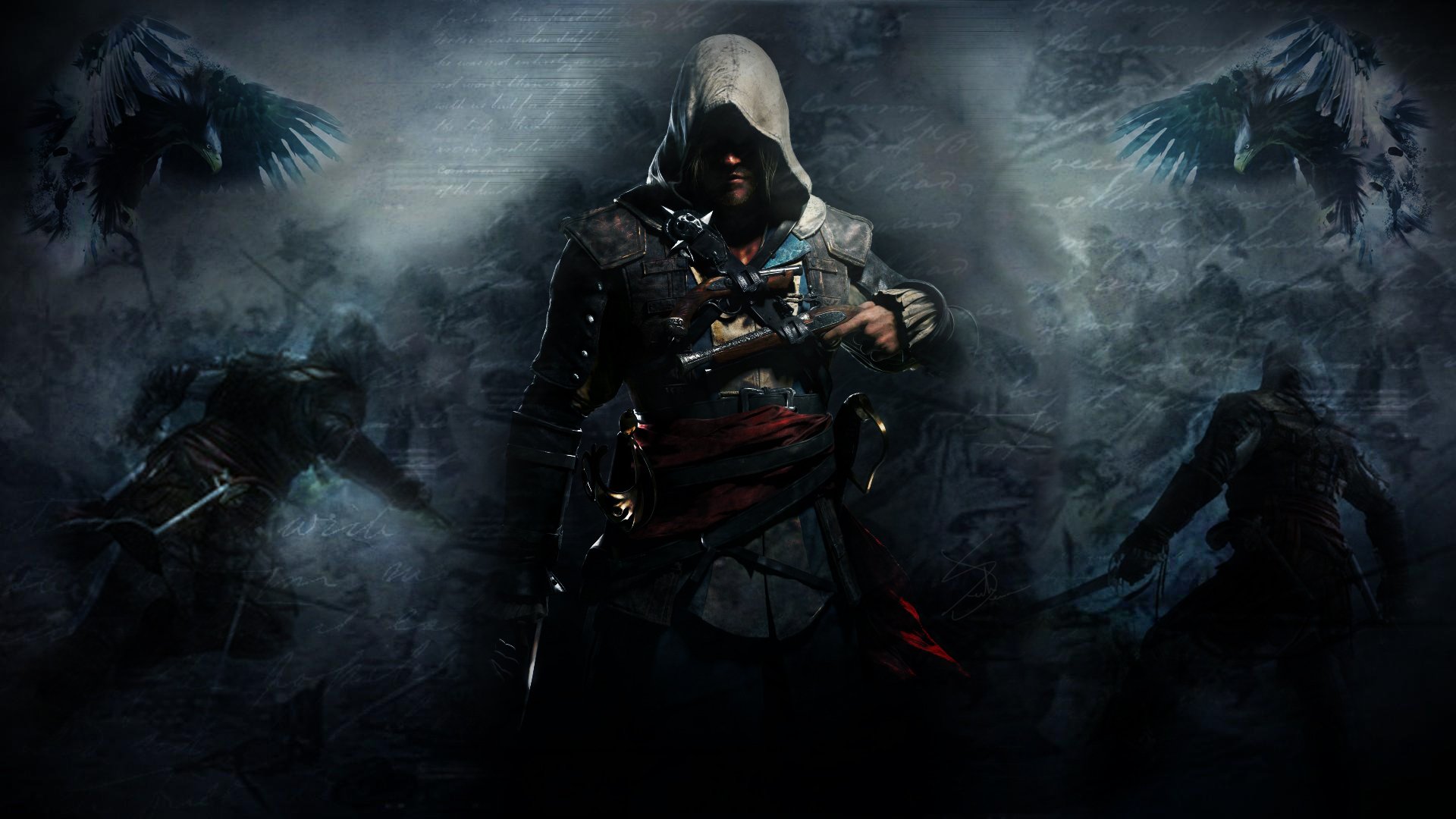 assassin's creed iv: black flag edward kenuey edward kenway game hood weapon raven battle