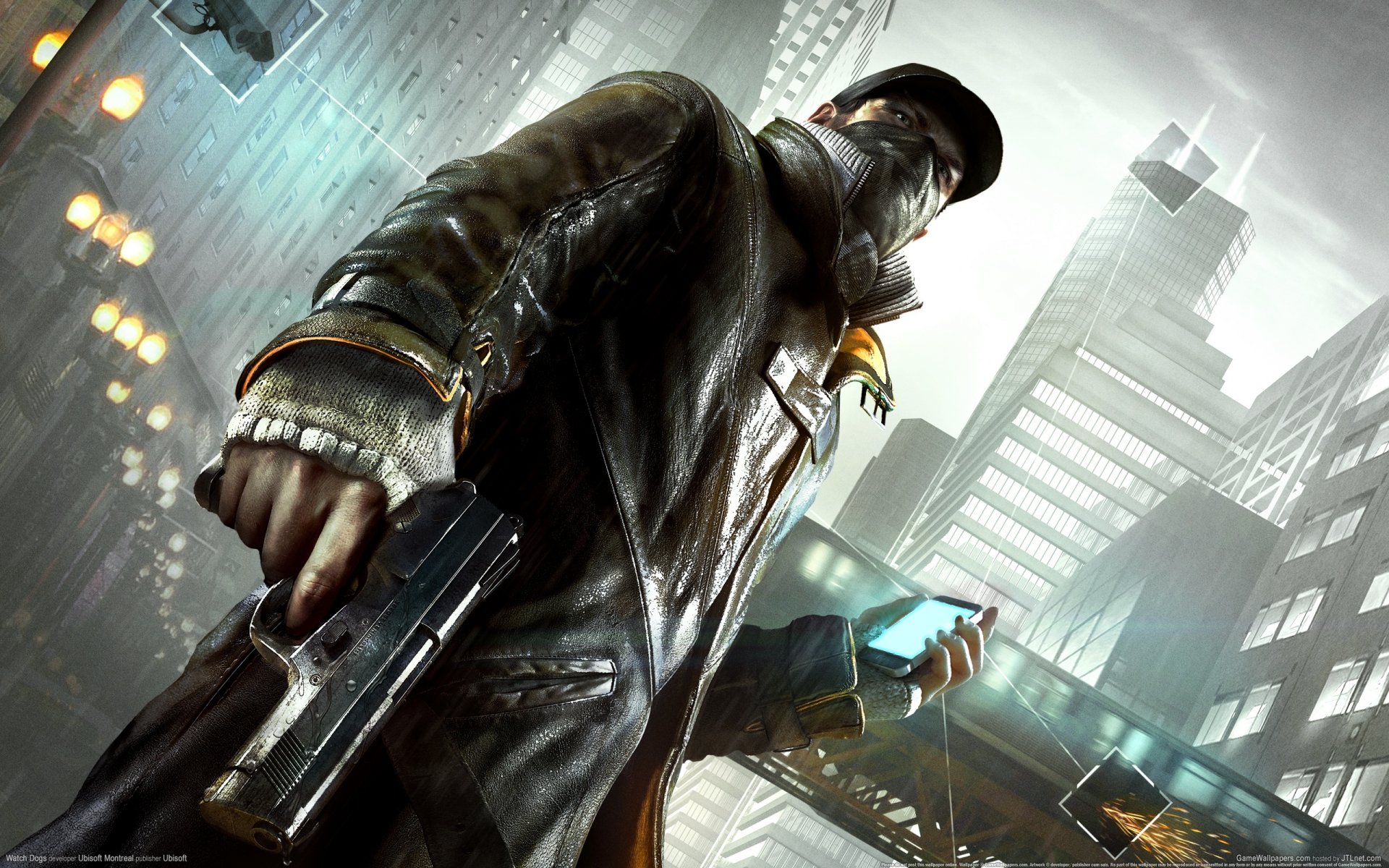 watch dogs watchdogs aiden pearce town phone gun the camera observations communications