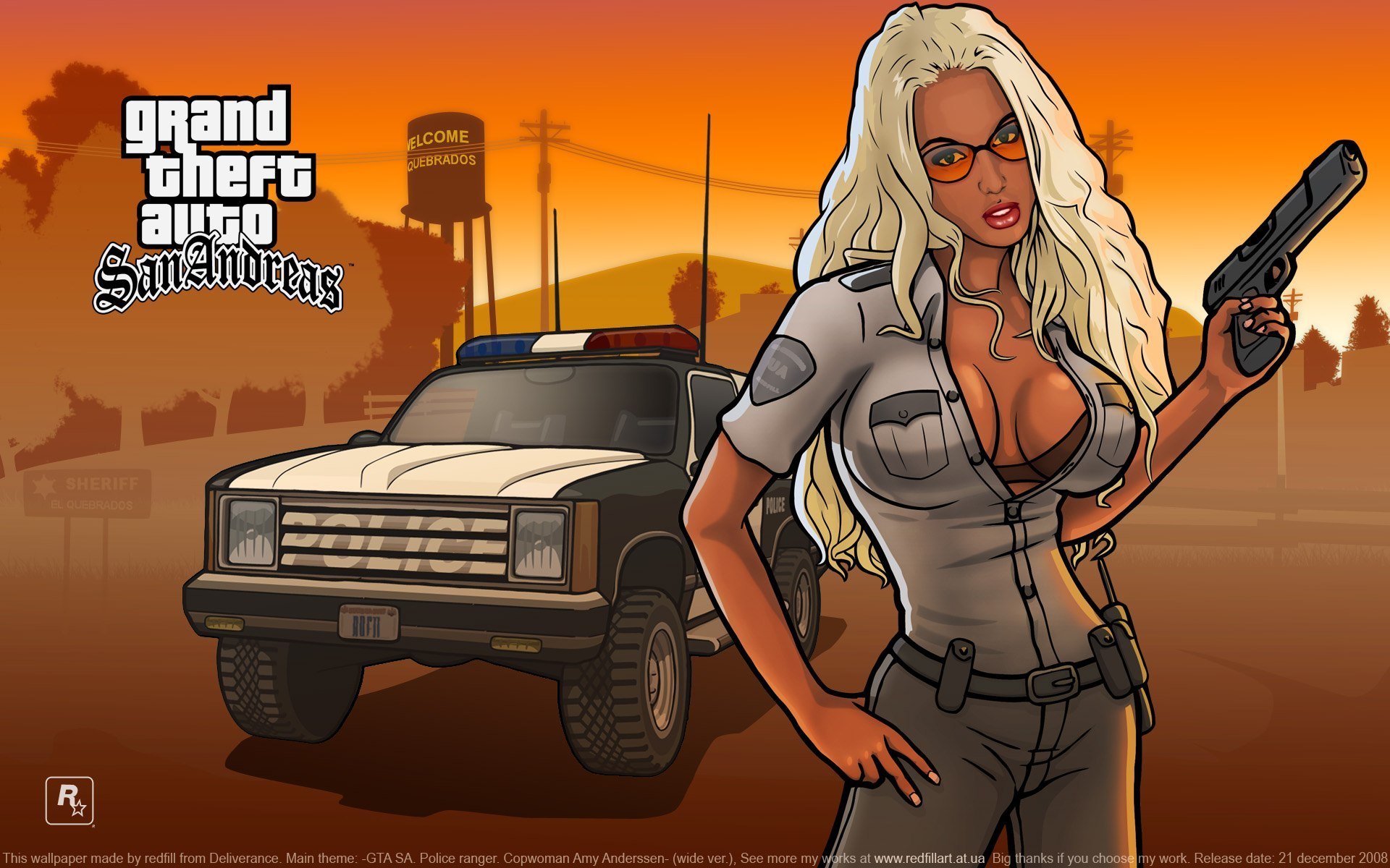 game wallpapers grand thef auto:san andreas gta barbara police girl san andreas