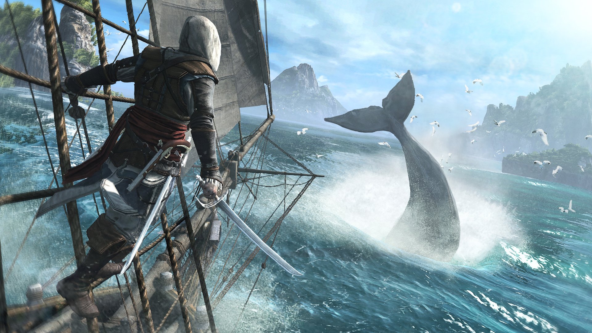 assassin's creed iv: black flag assassin pirates edward kenuey edward kenway ship sea