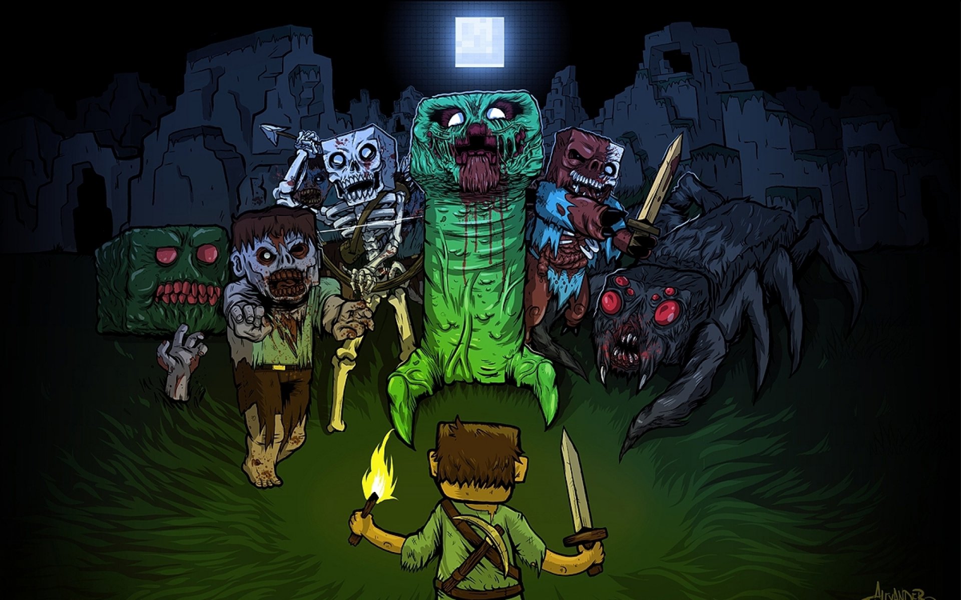 minecraft creeper maynkraft zombie