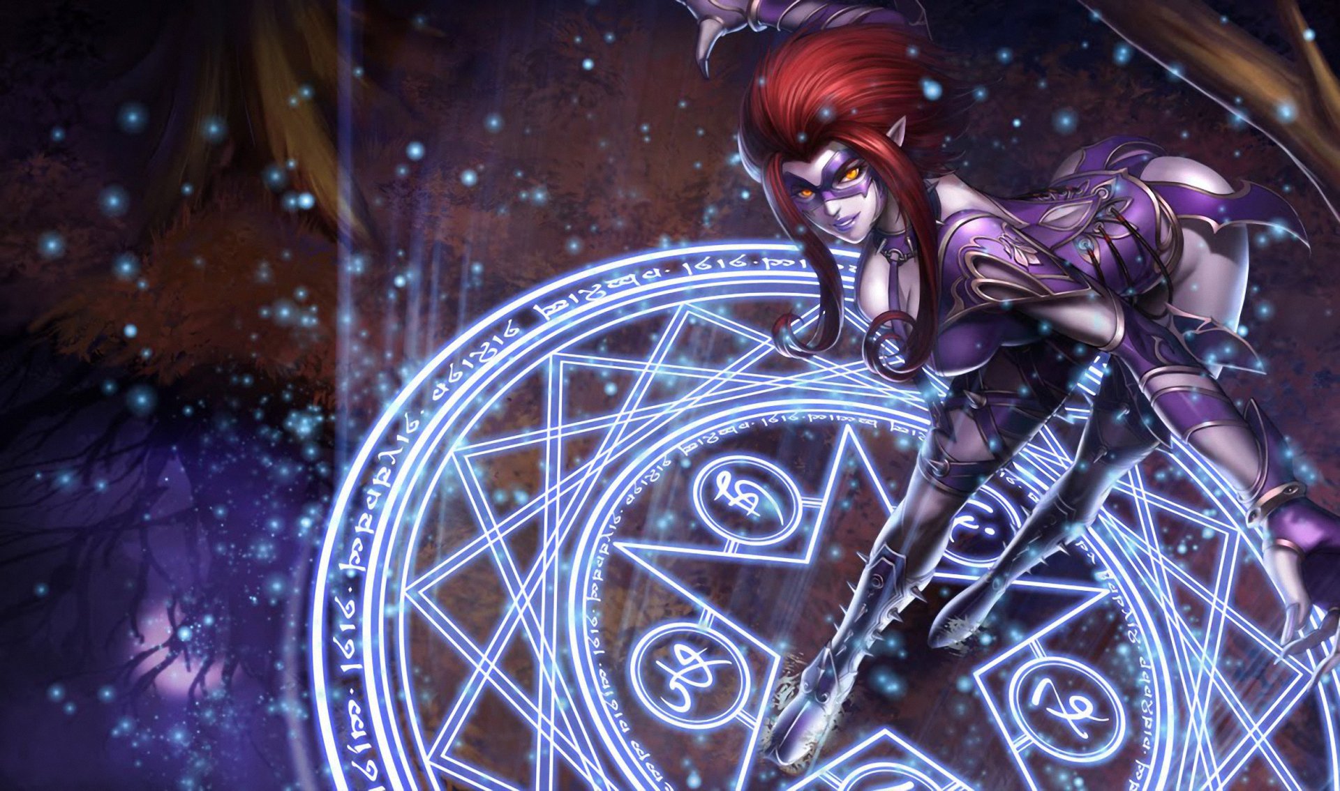 league of legends lol evelynn girl suit mask studs pentagram magic