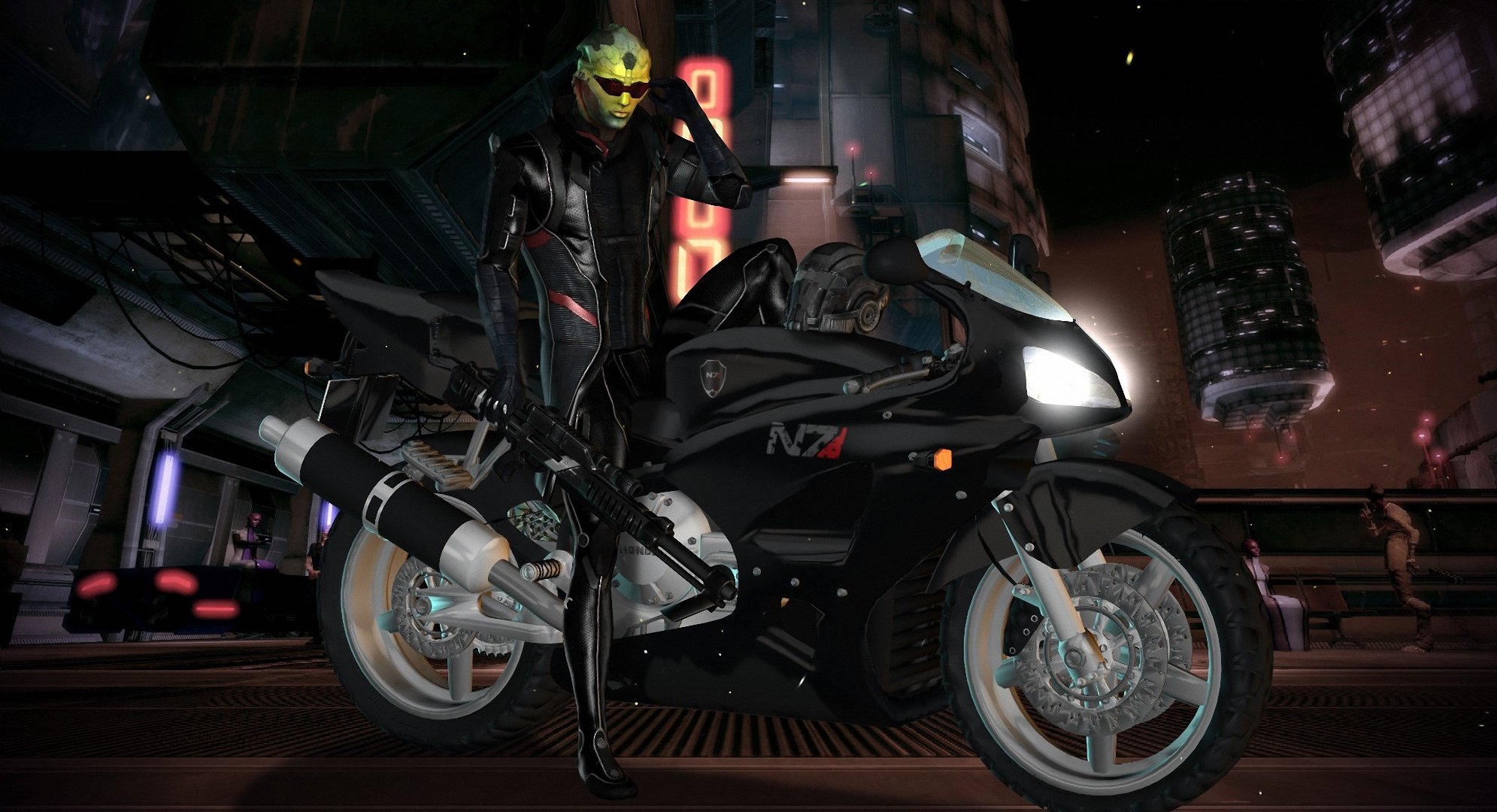 fan art mass effect thane omega bike n7