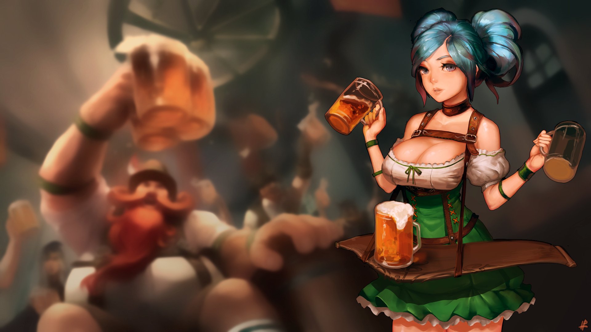art instant-ip league of legends sona buvelle girl beer el mugs
