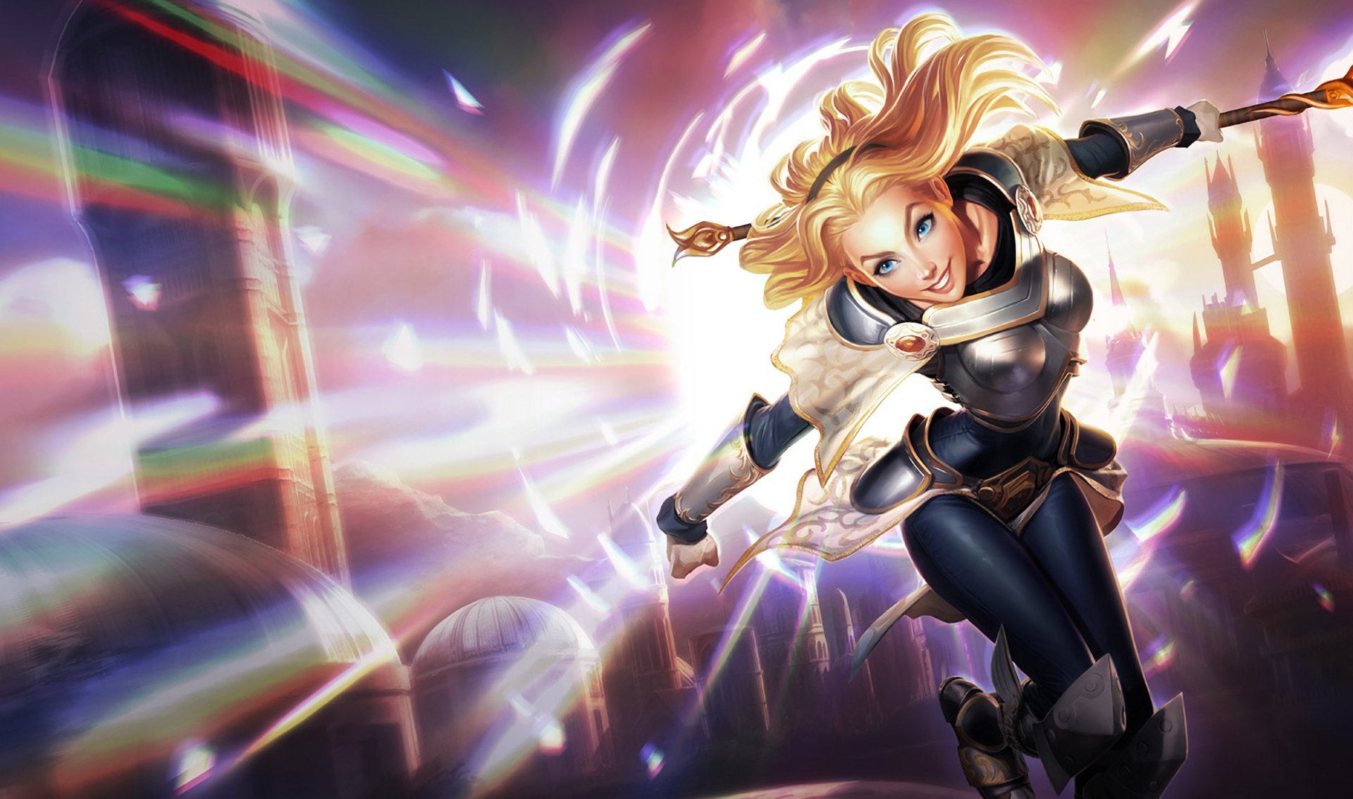 league of legends lol lux sorceress armour staff magic castle light