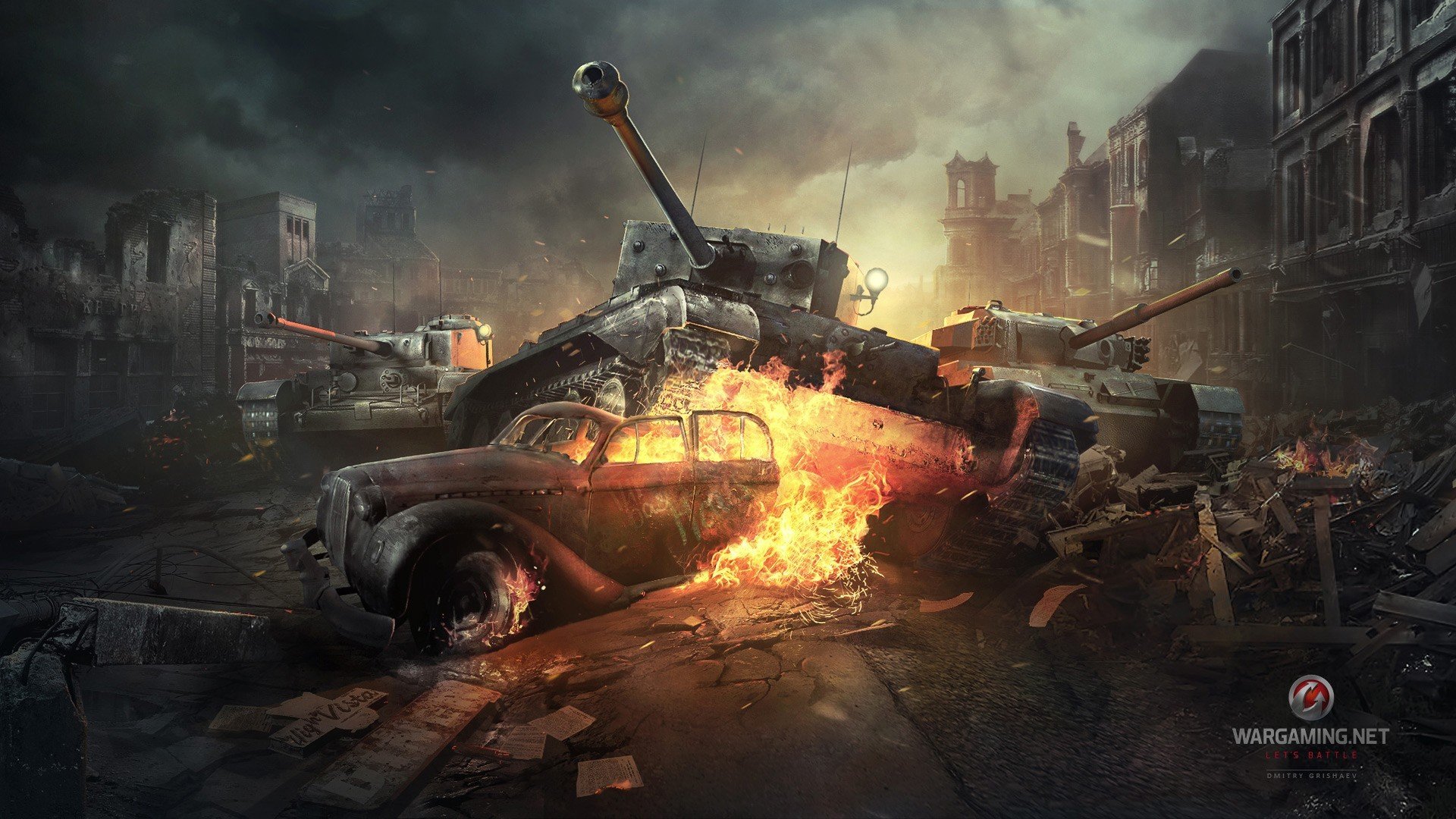 world of tanks wot tanks a27m mk viii «cromwell iv» a34 «comet i» centurion mk the british town war smoke flame
