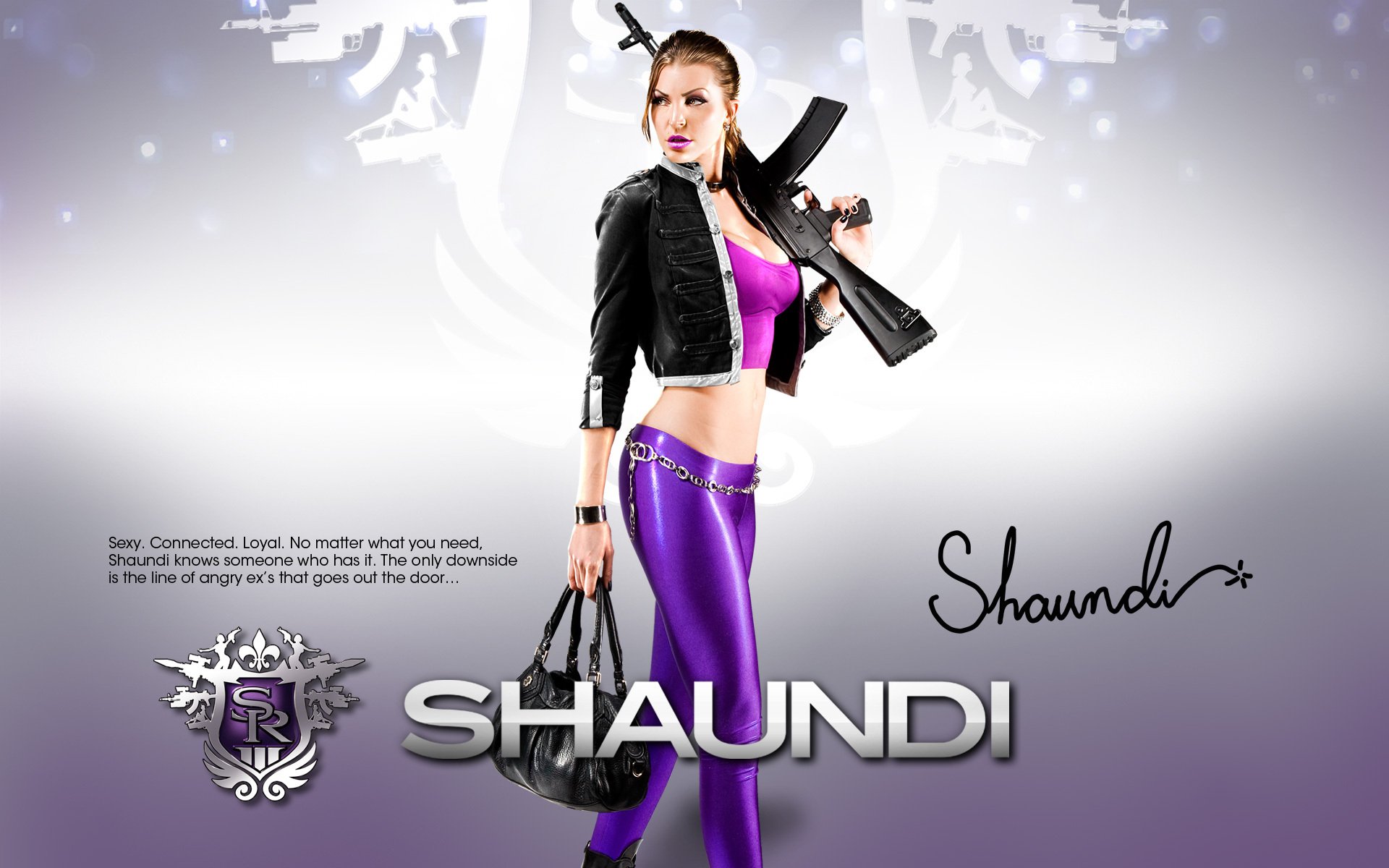 saints row the third saints weapon shaundi girl