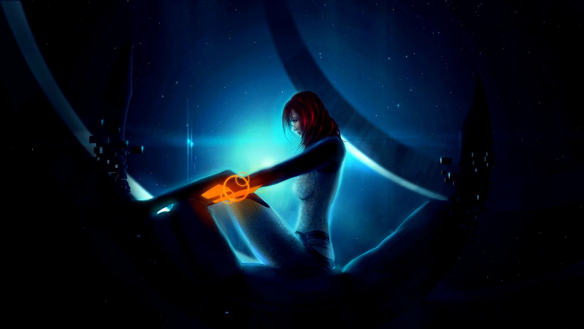 art blinck mass effect miranda lawson girl interface abstract section cerberus