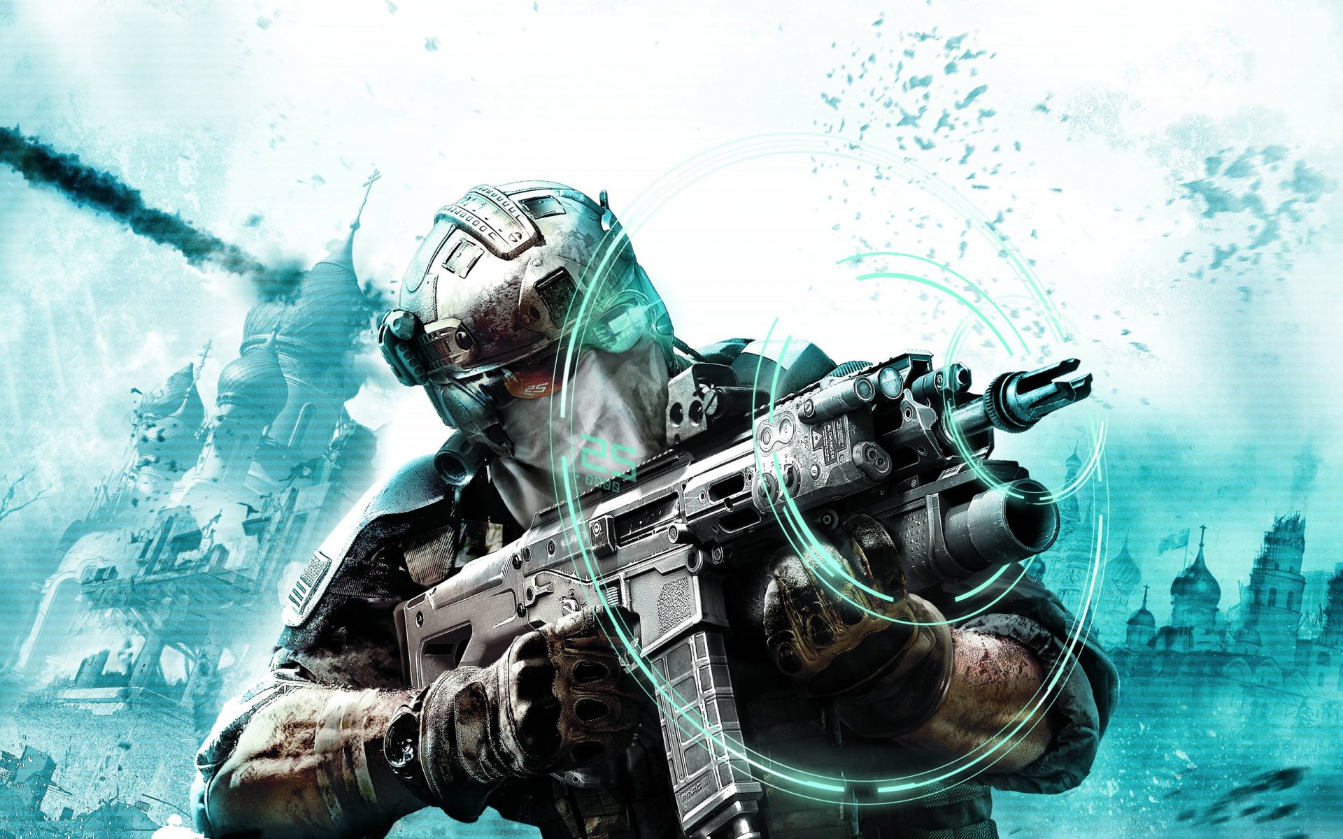 ghost recon: future soldier detachment of the ghost tom clancy's weapon men hologram sunglasses gloves sight machine camouflage church explosion arctic strike
