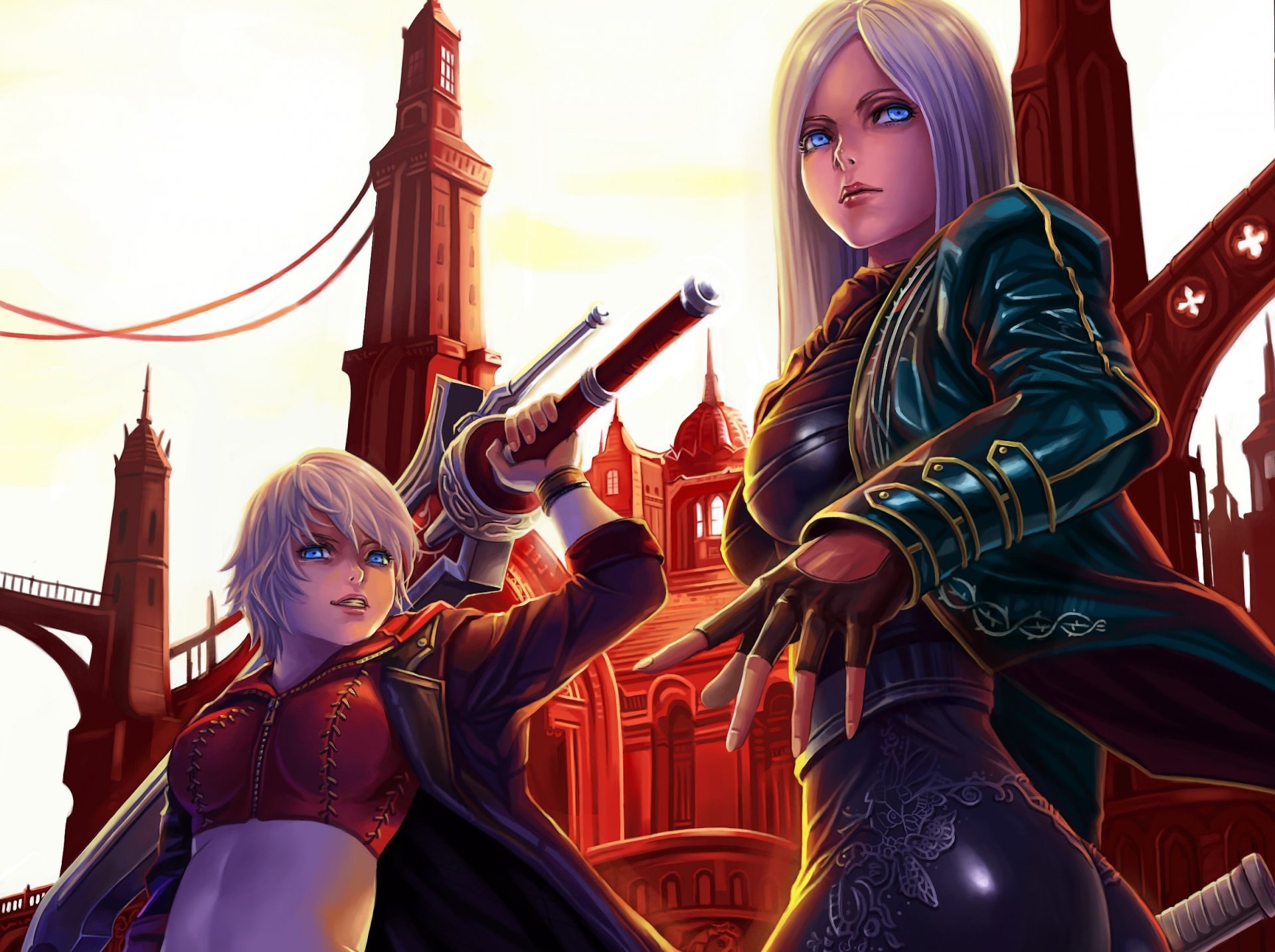 art dantewontdie devil may cry girls weapon sword town