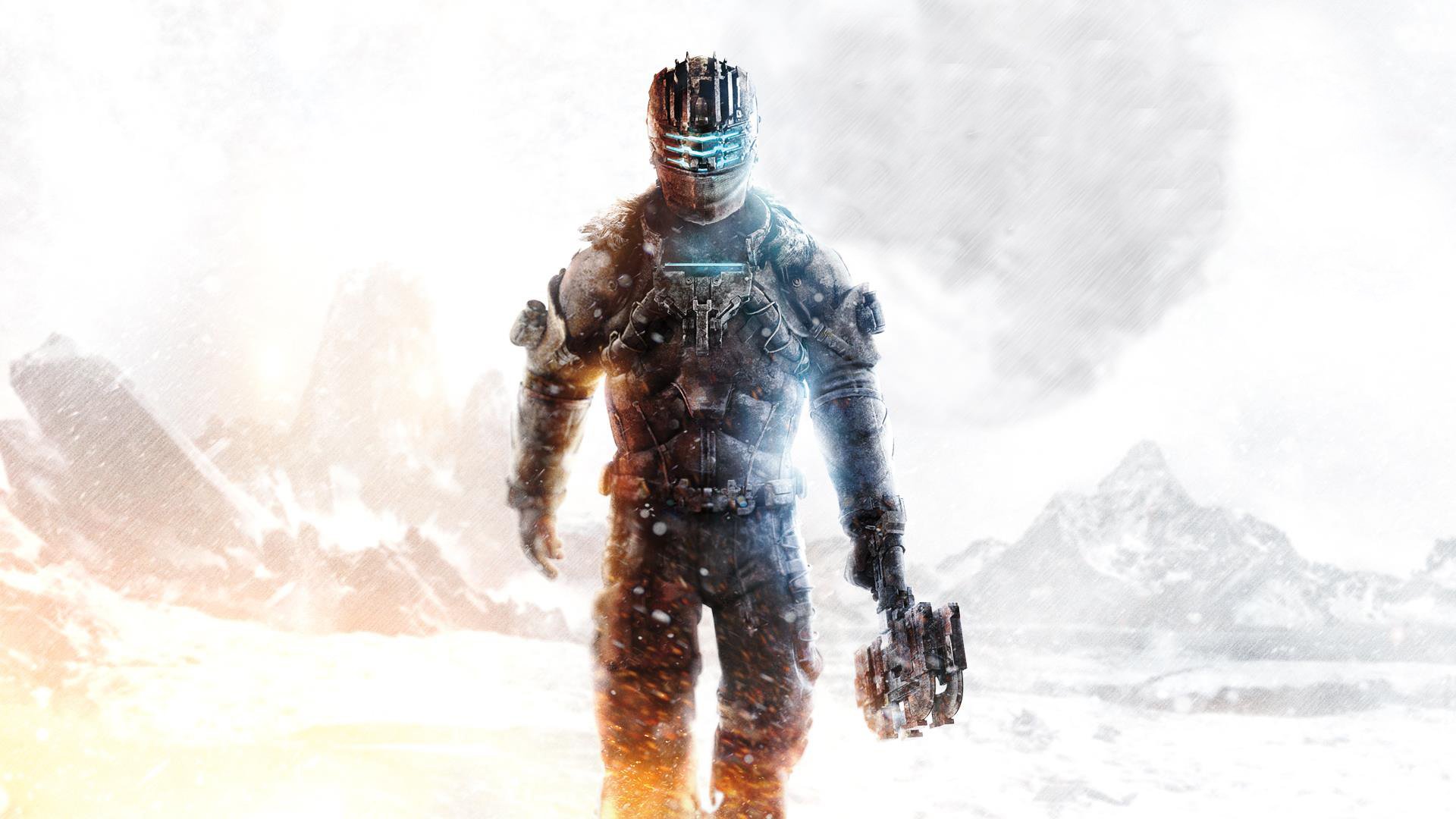 dead space 3 isaac clarke weapon cutter armour snow mountain tau volantis