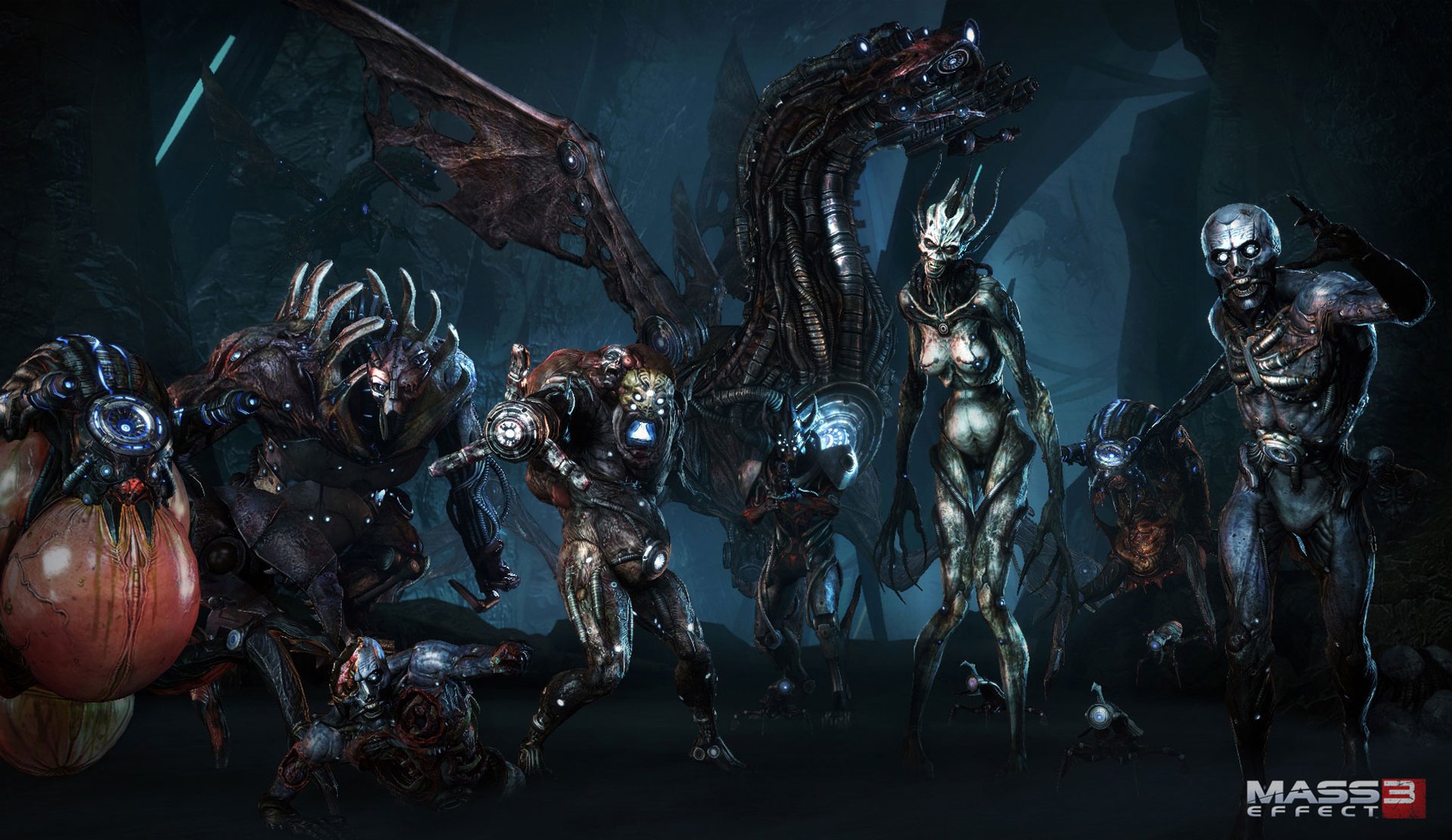 mass effect reapers banshee beast cannibal ravager collector husk raiders