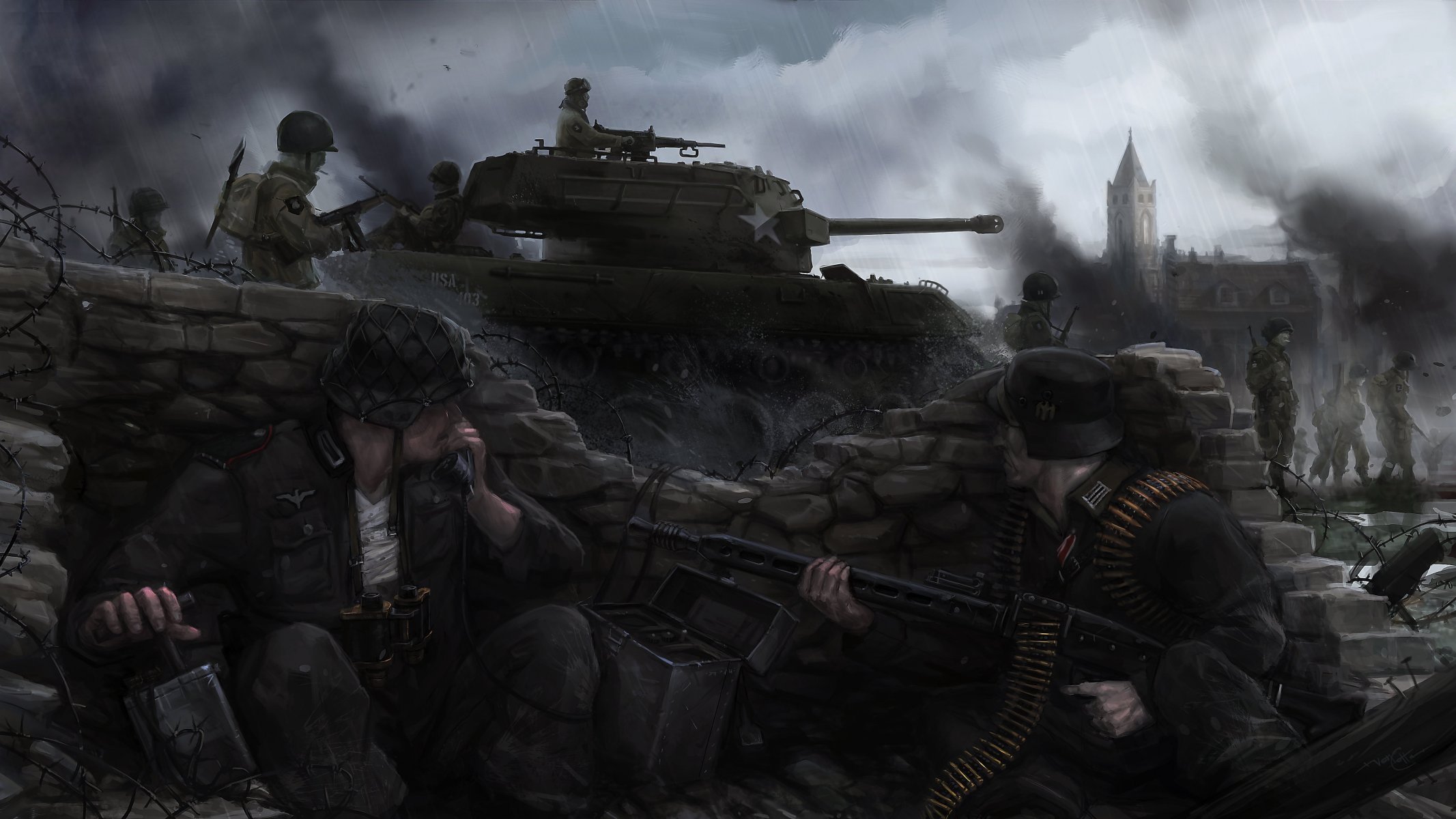 heroes & generals war the germans americans smoke tank building bomb detonator
