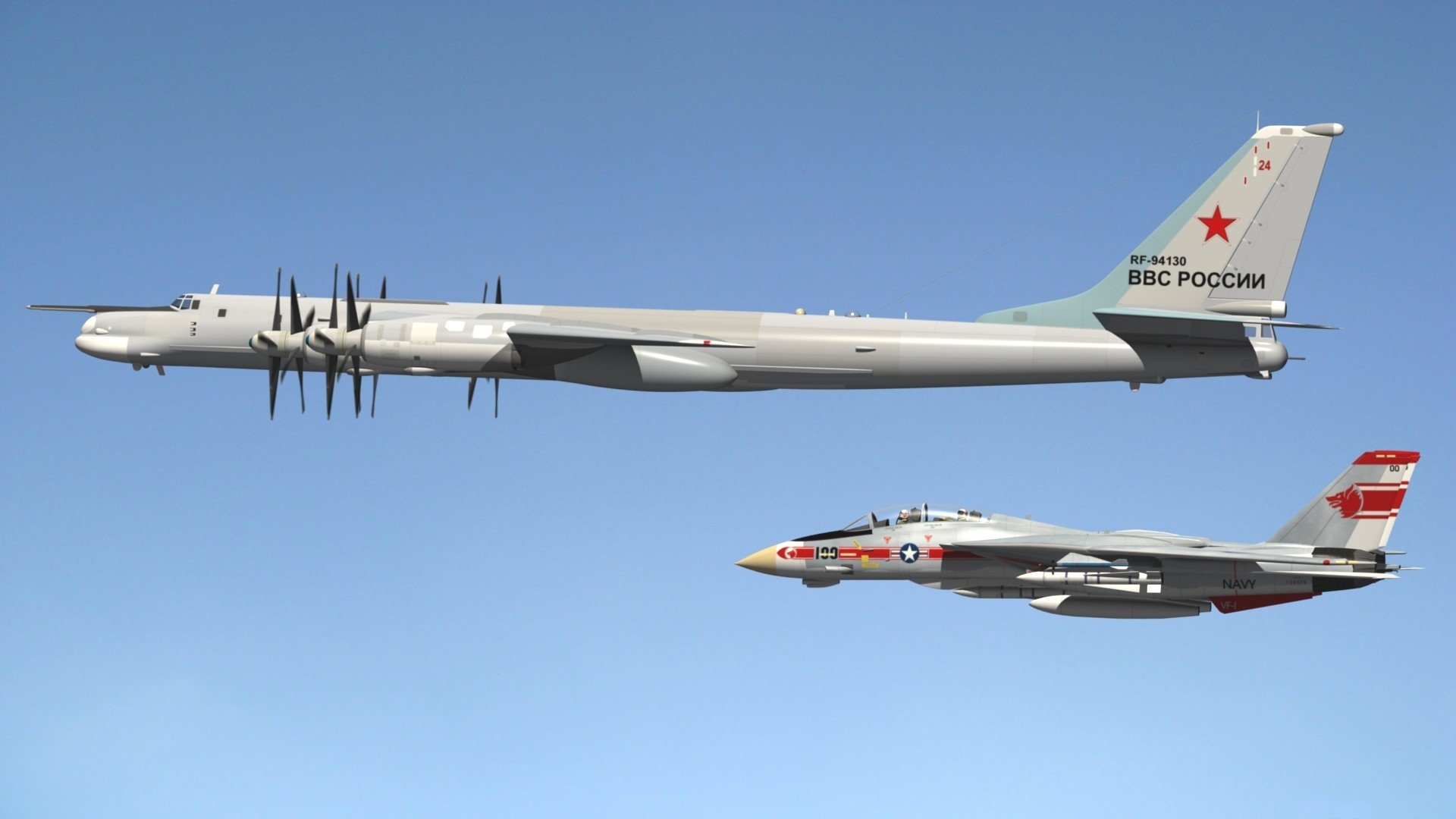 tu- 95 turboprop strategic bomber missile grumman f-14 tomcat