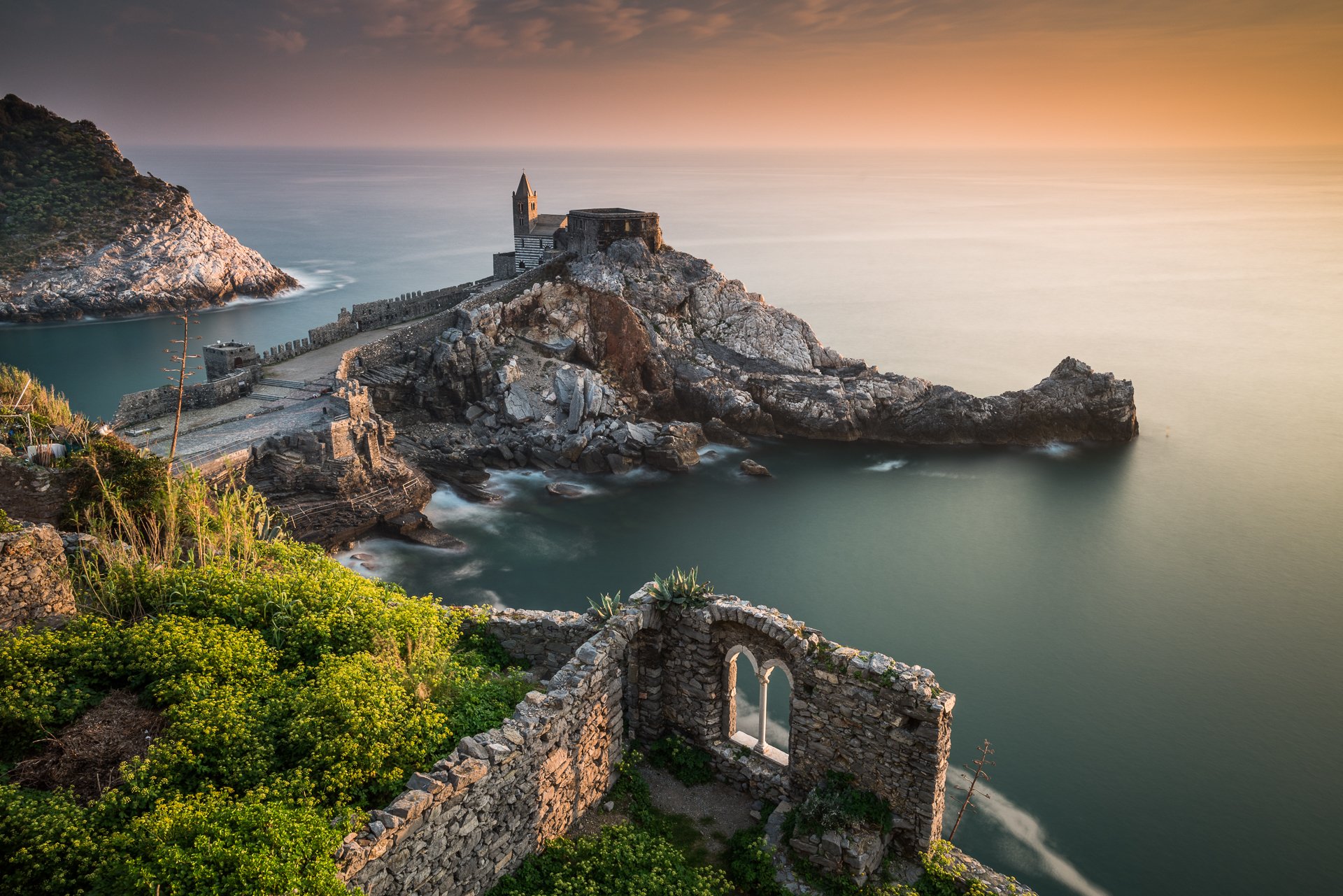 church of st peter porto venere liguria italy ligurian sea st. peter's church portovenere sea rock church coast