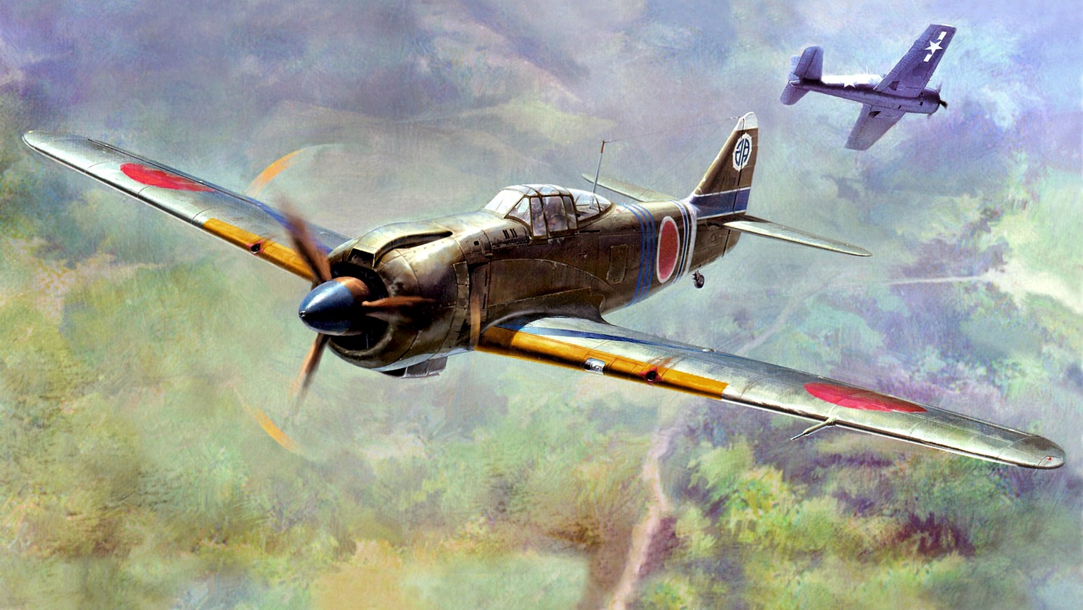 art kawasaki ki-100-iib japanese single fighter-interceptor metal construction ww2 picture