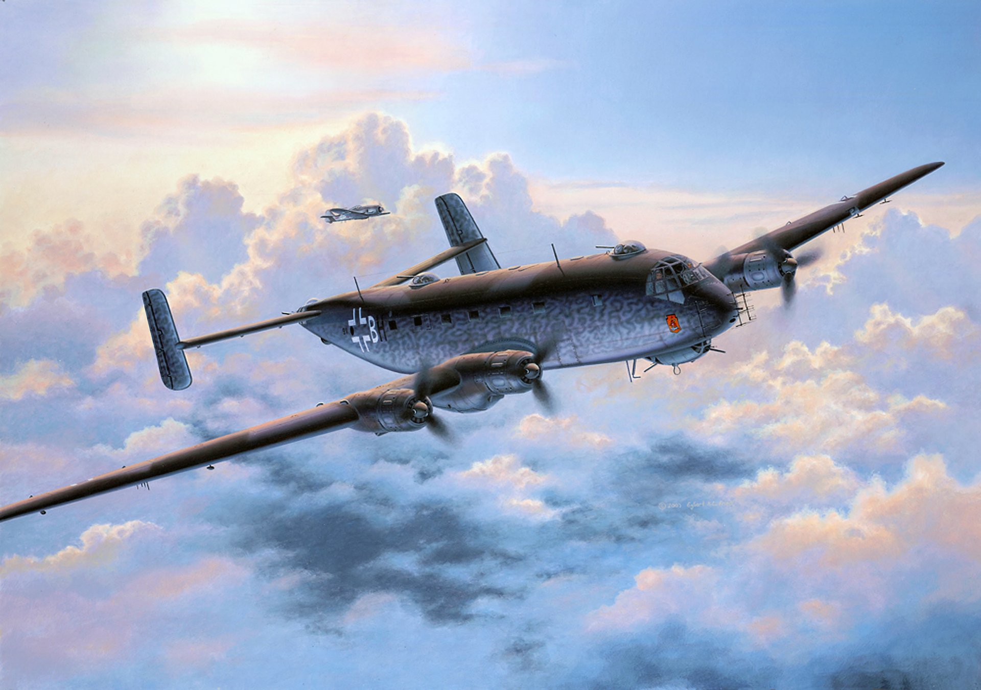 art sky junkers ju -290 junkers ju.290 german later on maritime reconnaissance aircraft / bomber ww2 picture