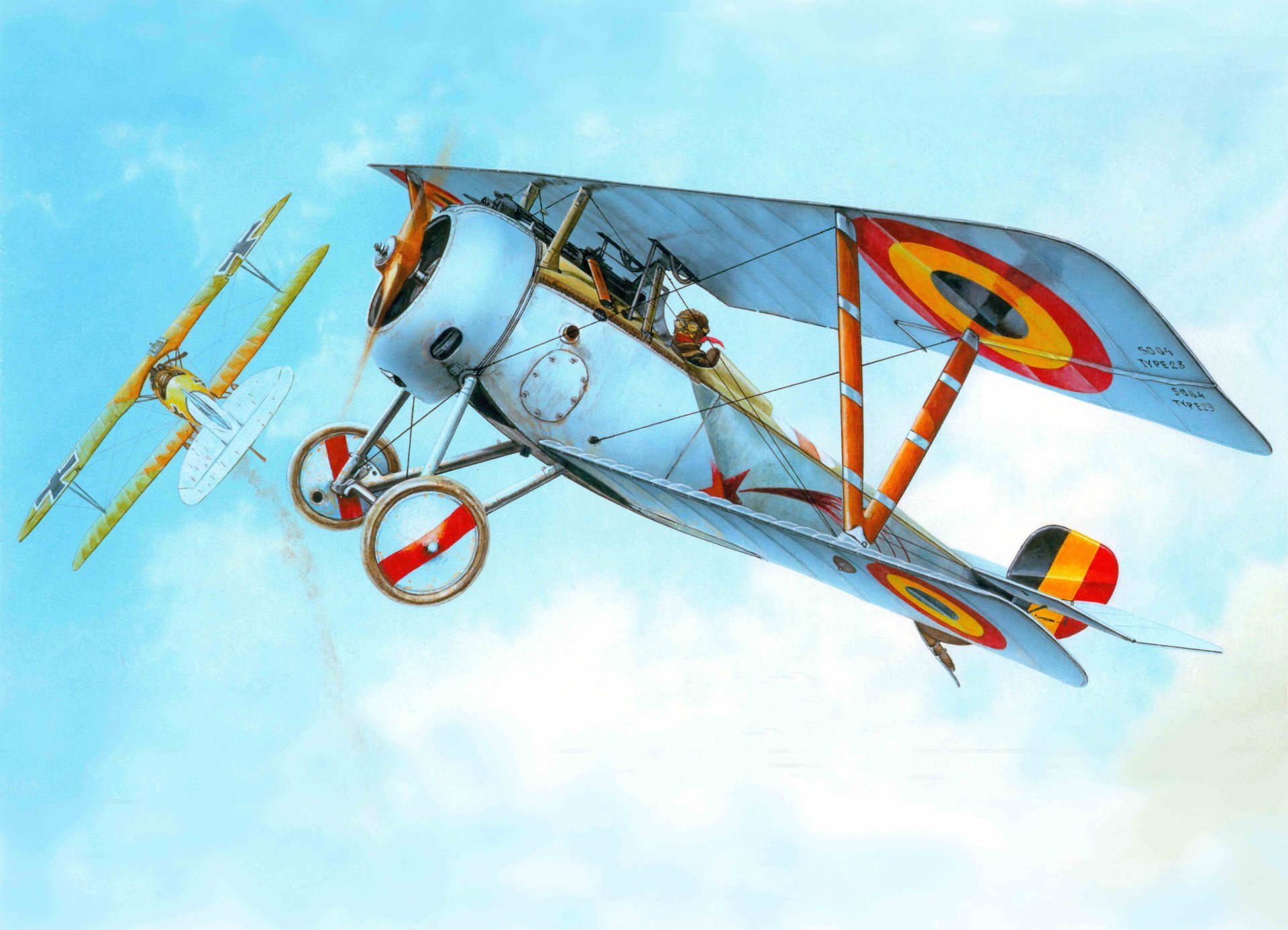 art plane nieuport ni-23 french fighter company nieuport delage was on times wwi first world war .