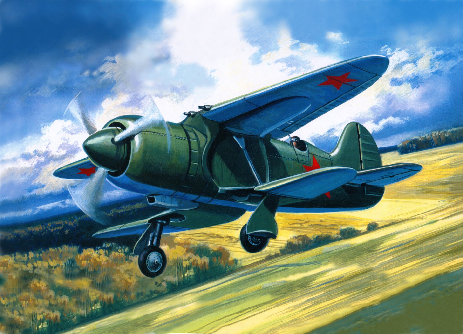 picture sky is-2 fighter folding 2 soviet experienced land of the field tree 1939-1941gg ..