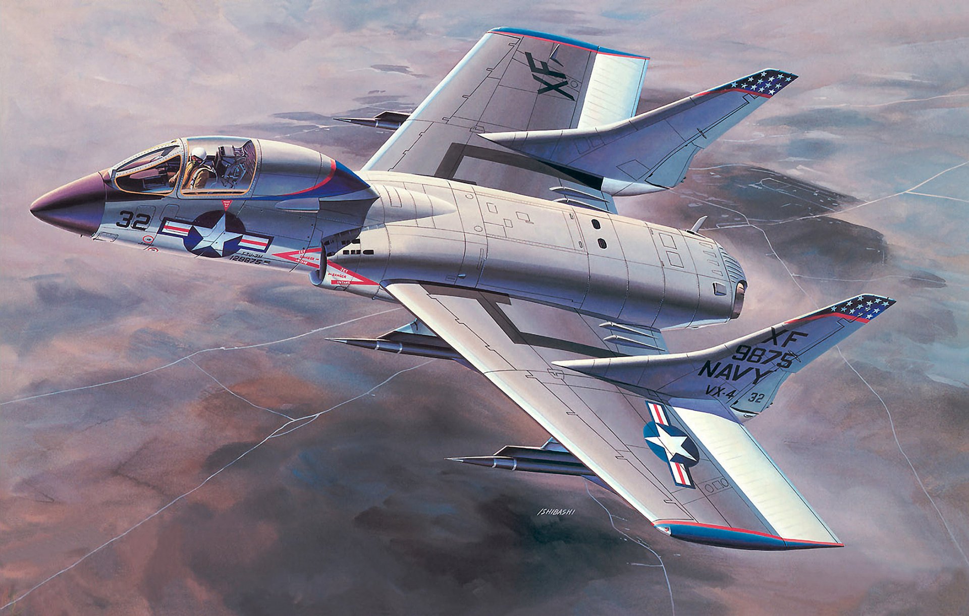 art sky plane vought f7u cutlass