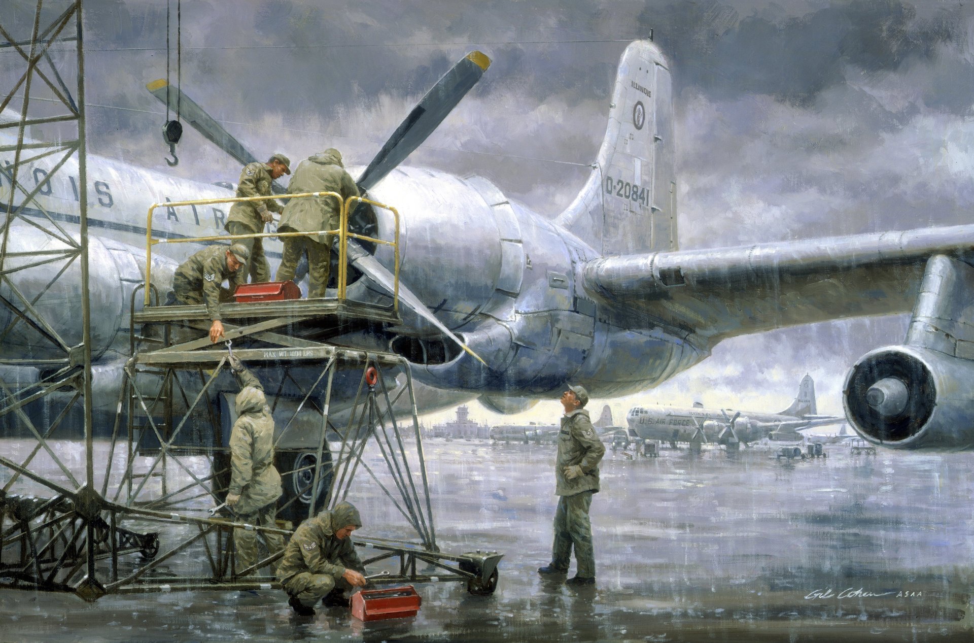 somoleta creek party by gil cohen rhein-main air base germany april 1967 repair men