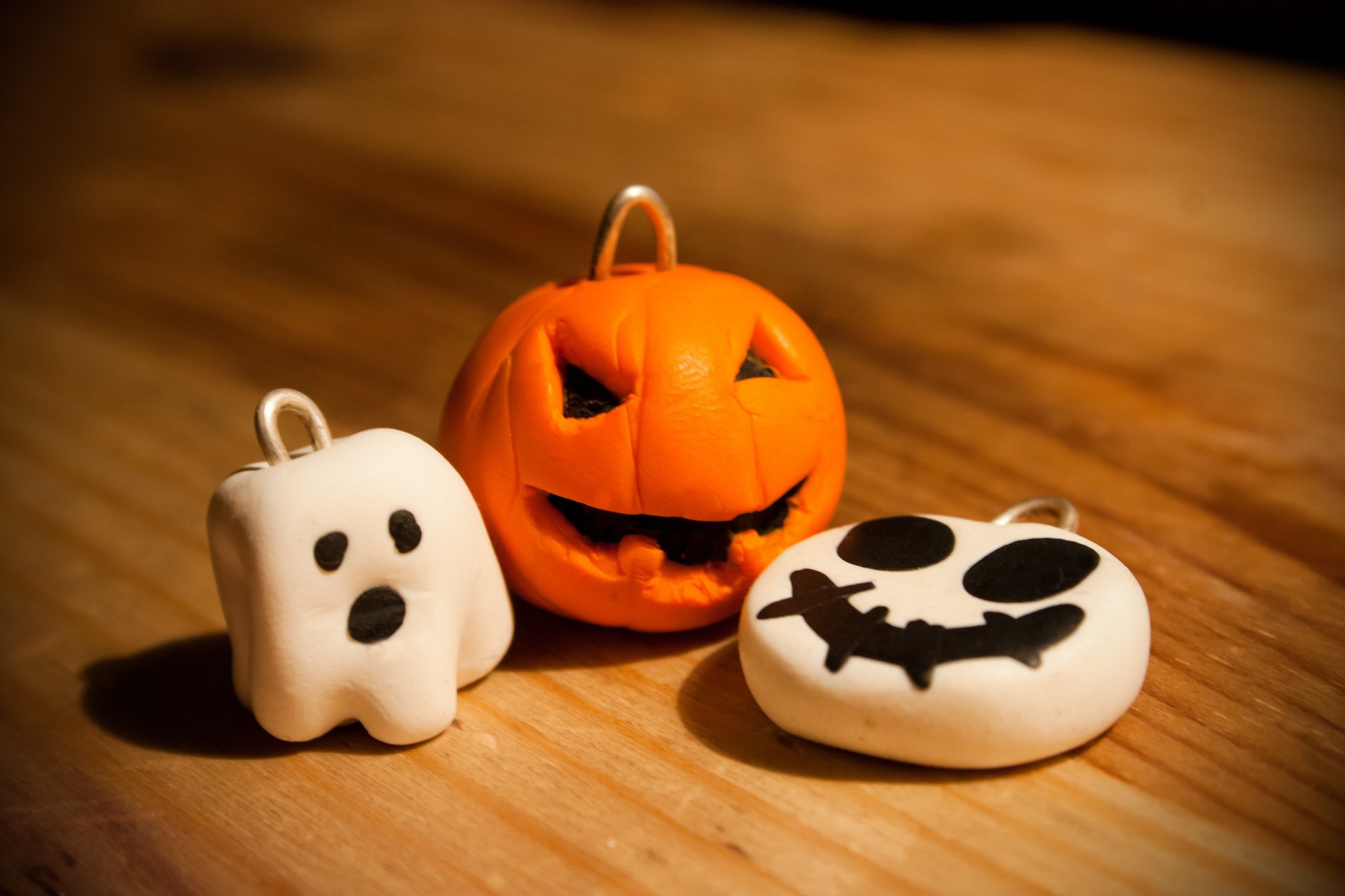 halloween holiday pumpkin ghost keychains