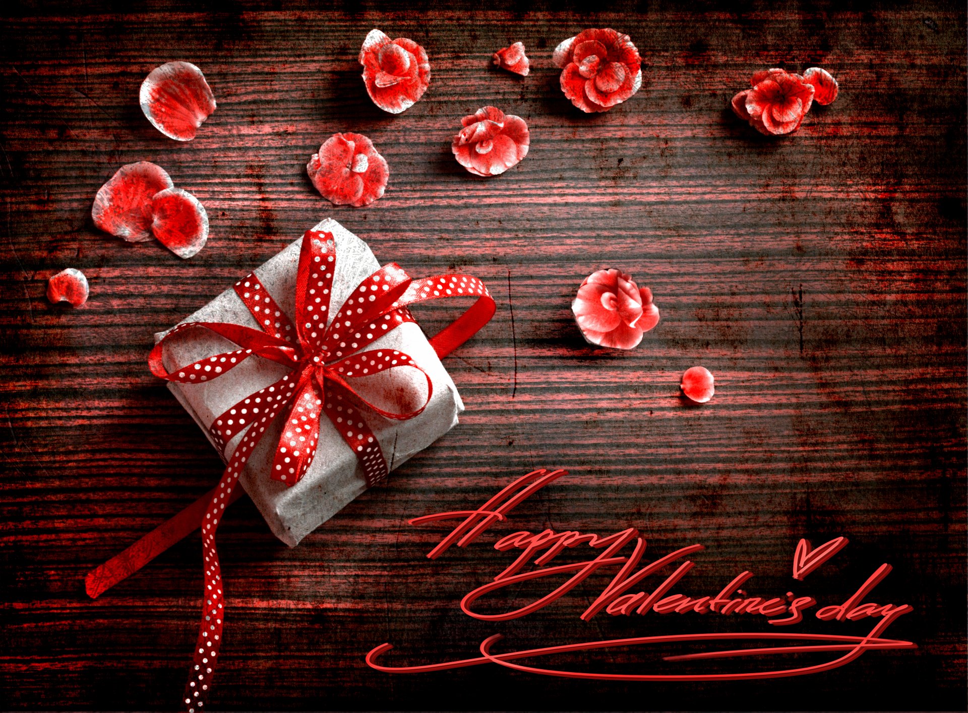 holiday valentine's day inscription present petals