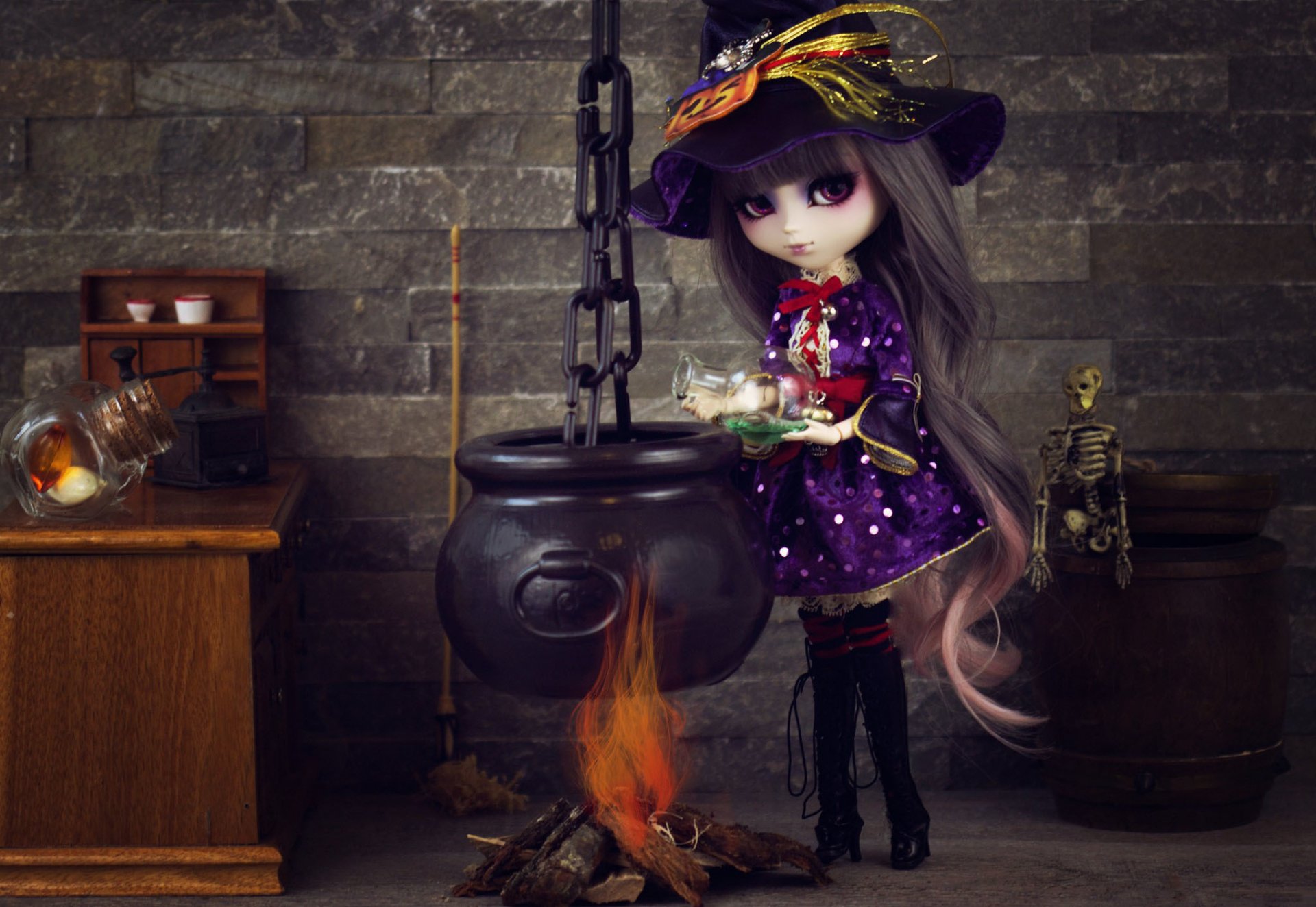 doll toys witch boiler fire potion