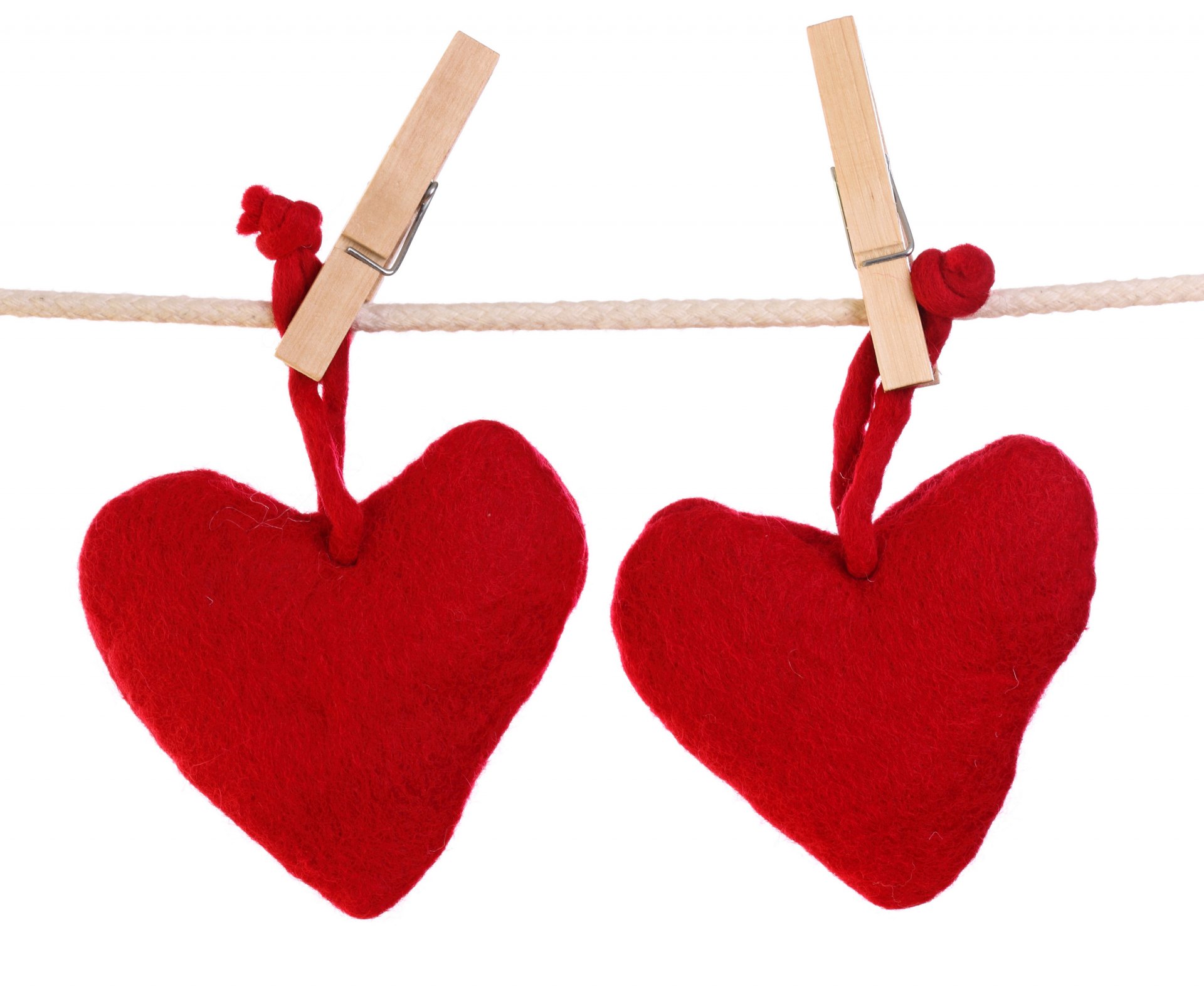 hearts heart clothespin rope romance valentine