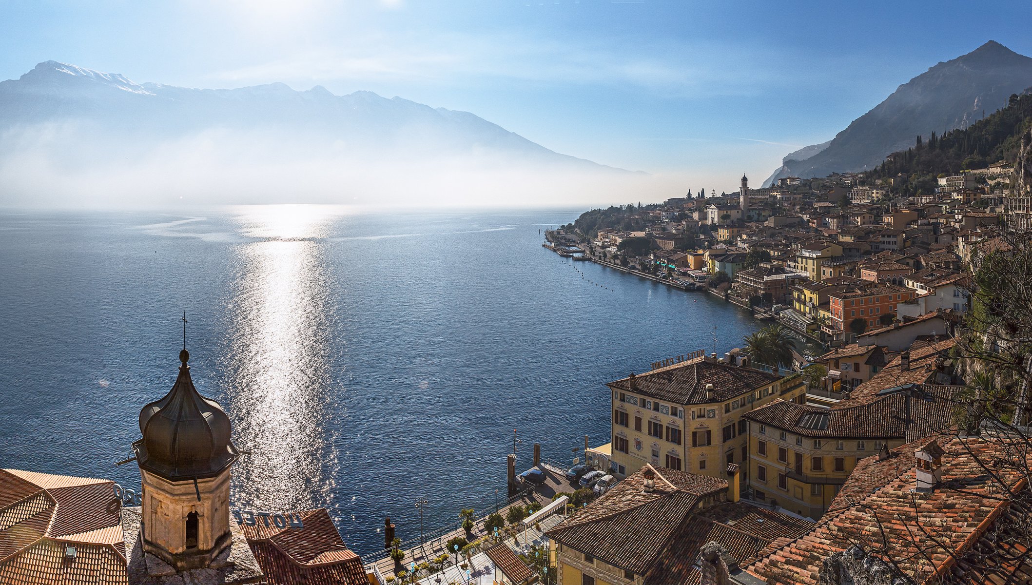 limone sul garda lombardy italy lake garda lago di garda panorama lake buildings house mountain