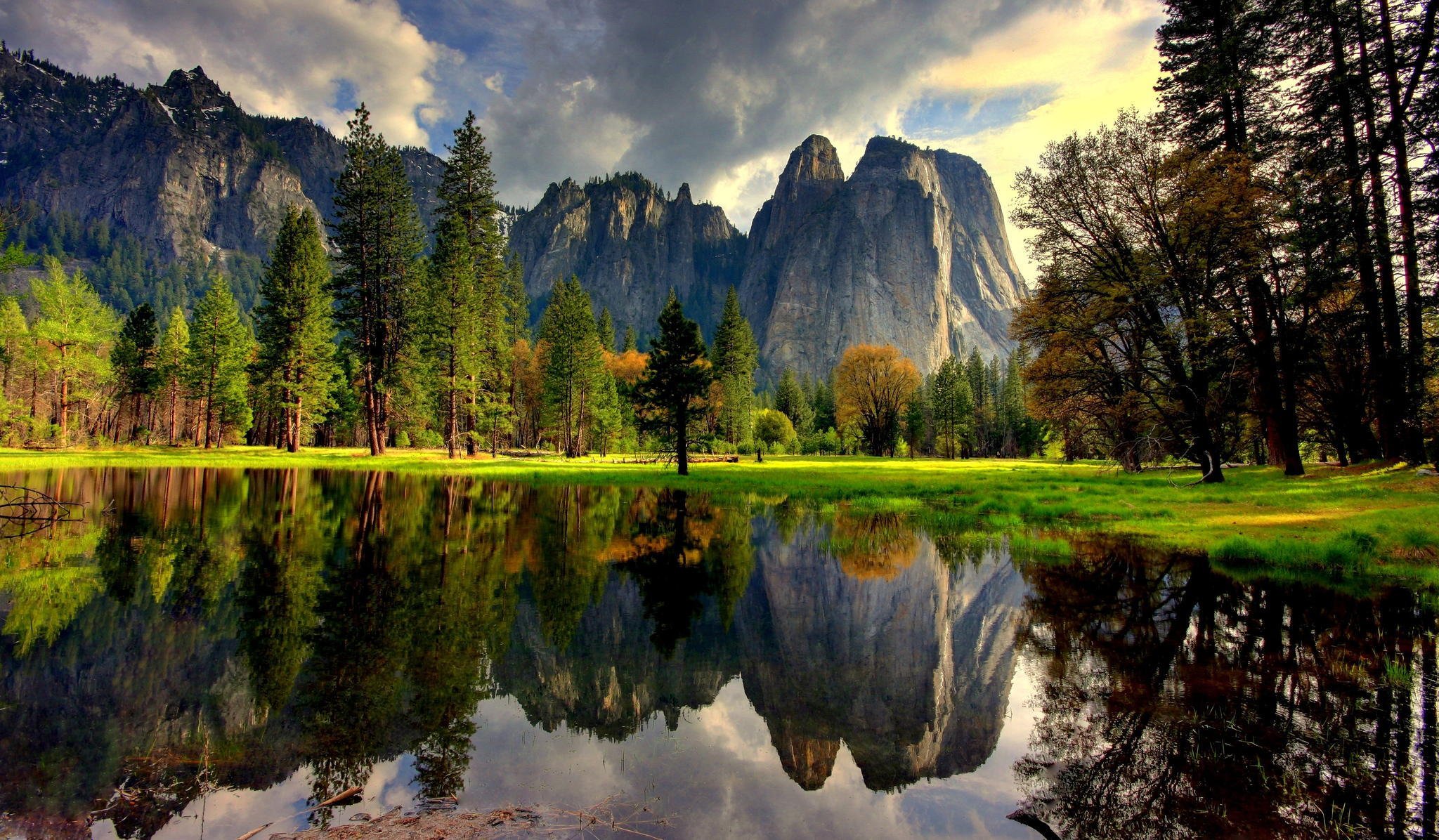 yosemite national park usa united states yosemite california lake water reflection tree mountain nature