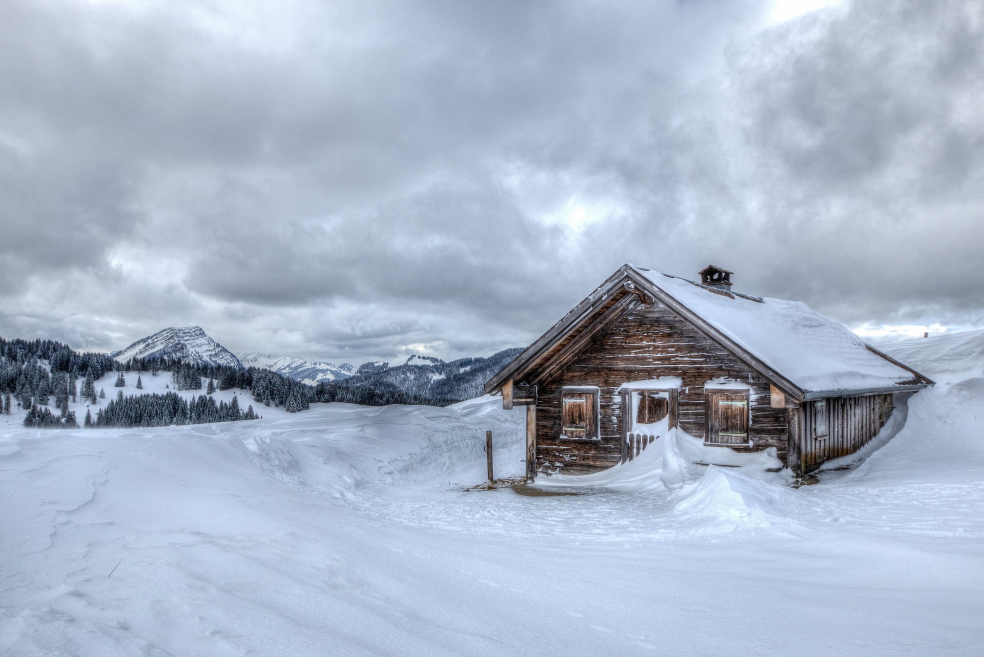 winter snow chalet cool mountain house hut cold mountains background wallpaper widescreen full screen hd wallpapers fullscreen
