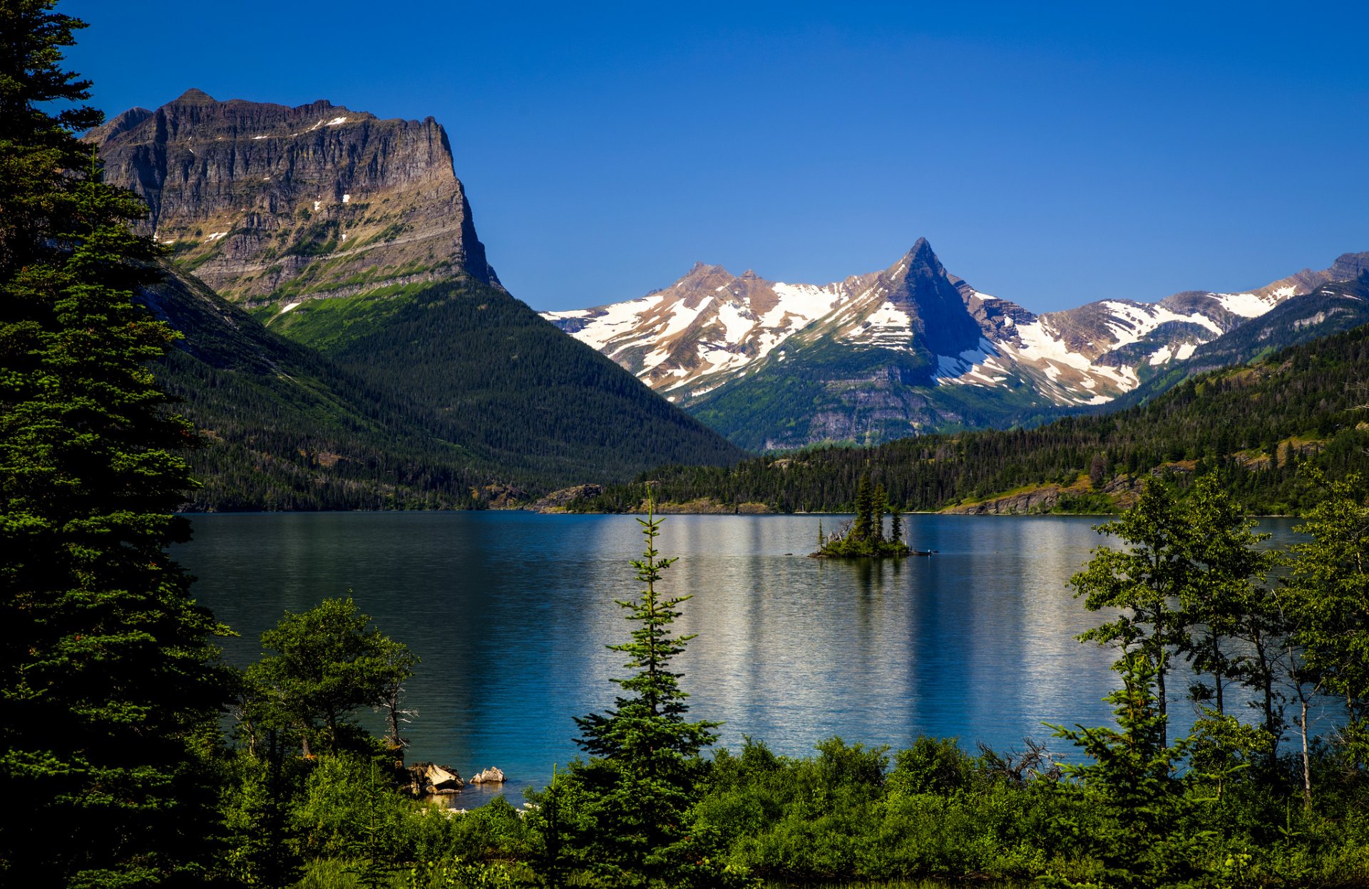 saint mary lake wild goose island glacier national park montana rocky mountains lake st. mary's
