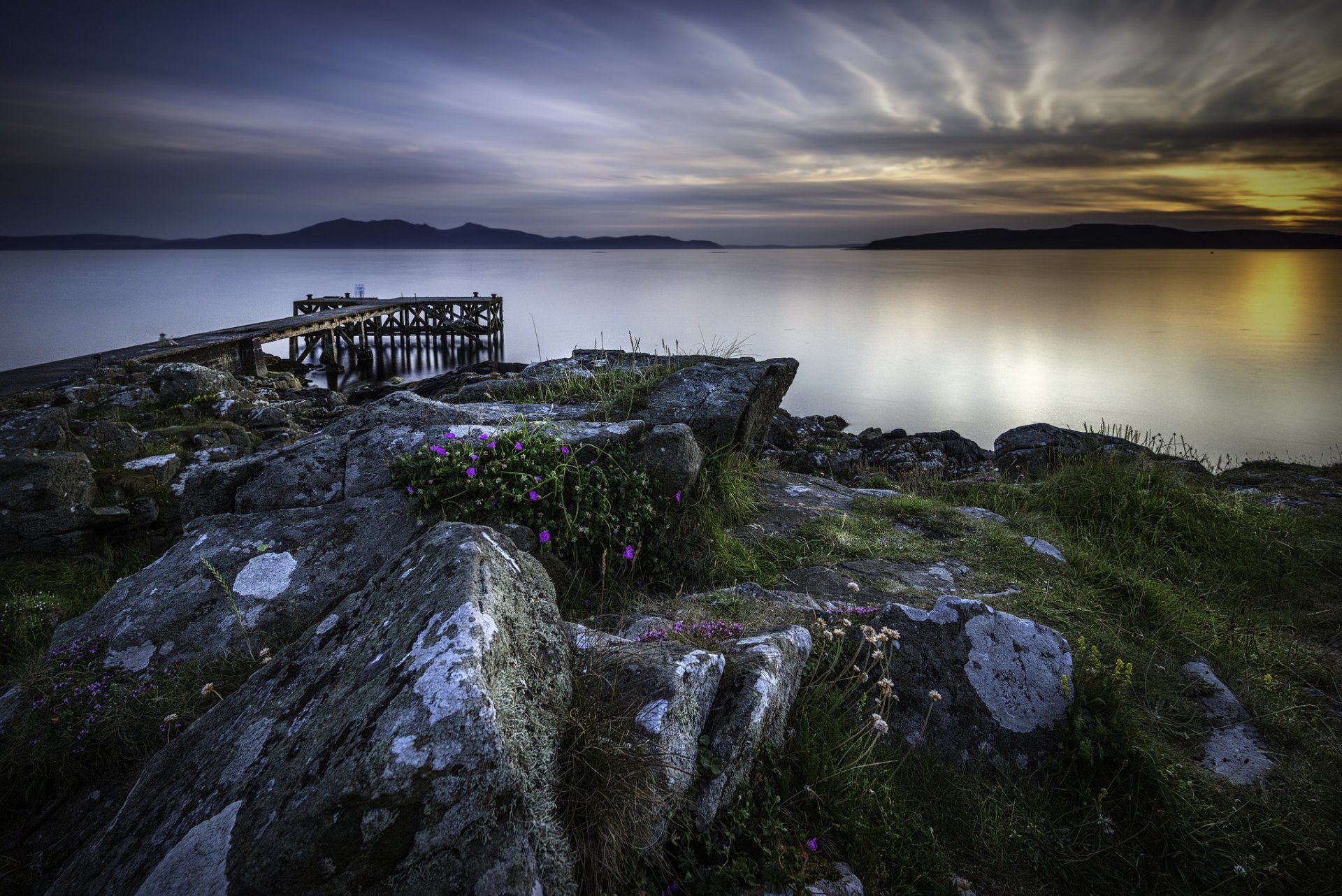 scotland ayrshire coast pier night silence of mind