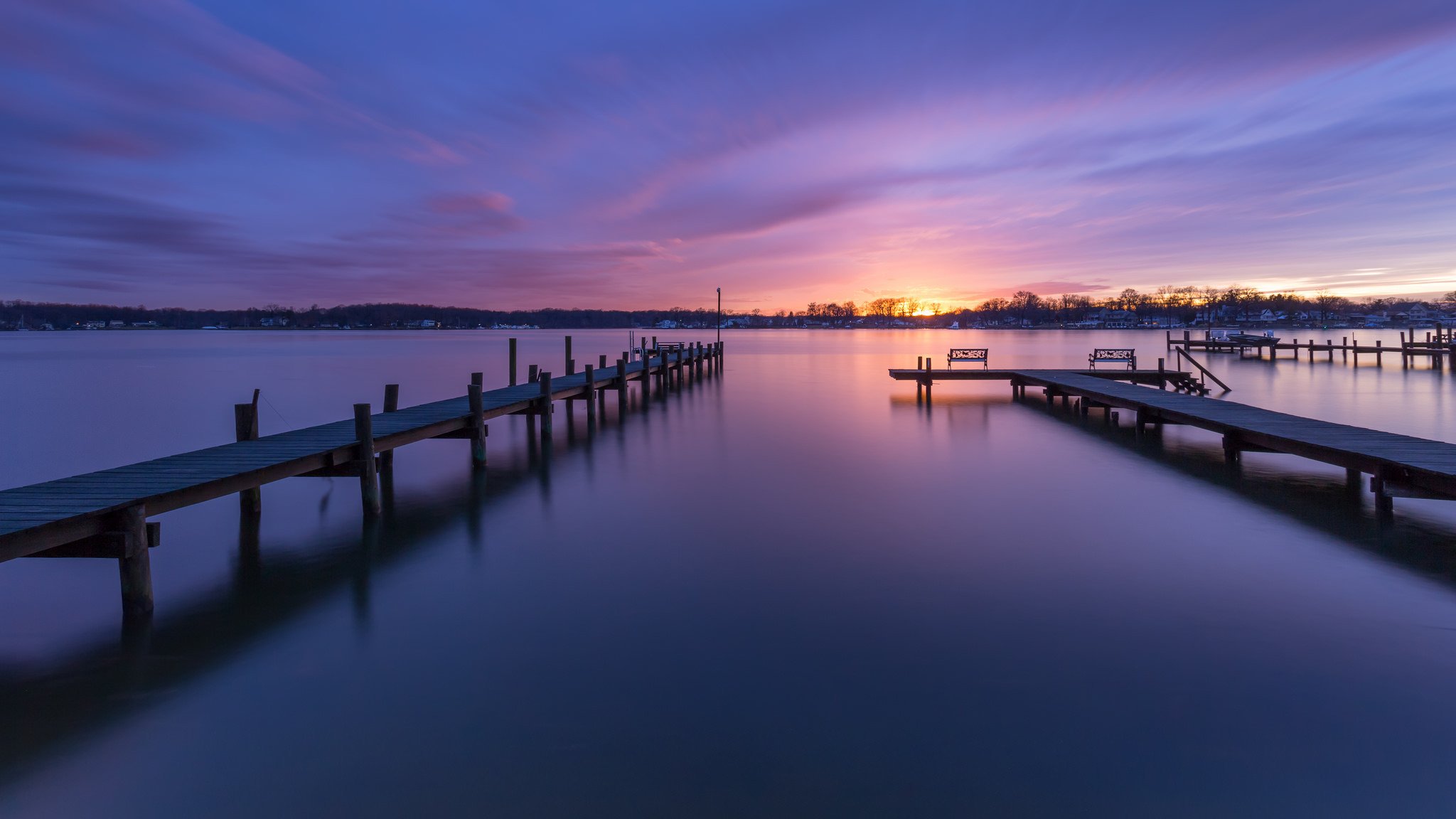 usa maryland baltimore river united states district night sunset sky clouds beach bridges benches