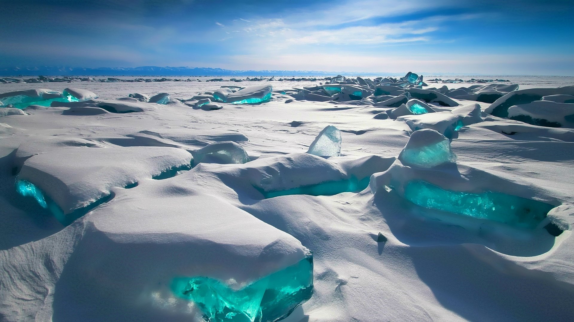 siberia lake baikal winter snow sky mountain russia ice mountains